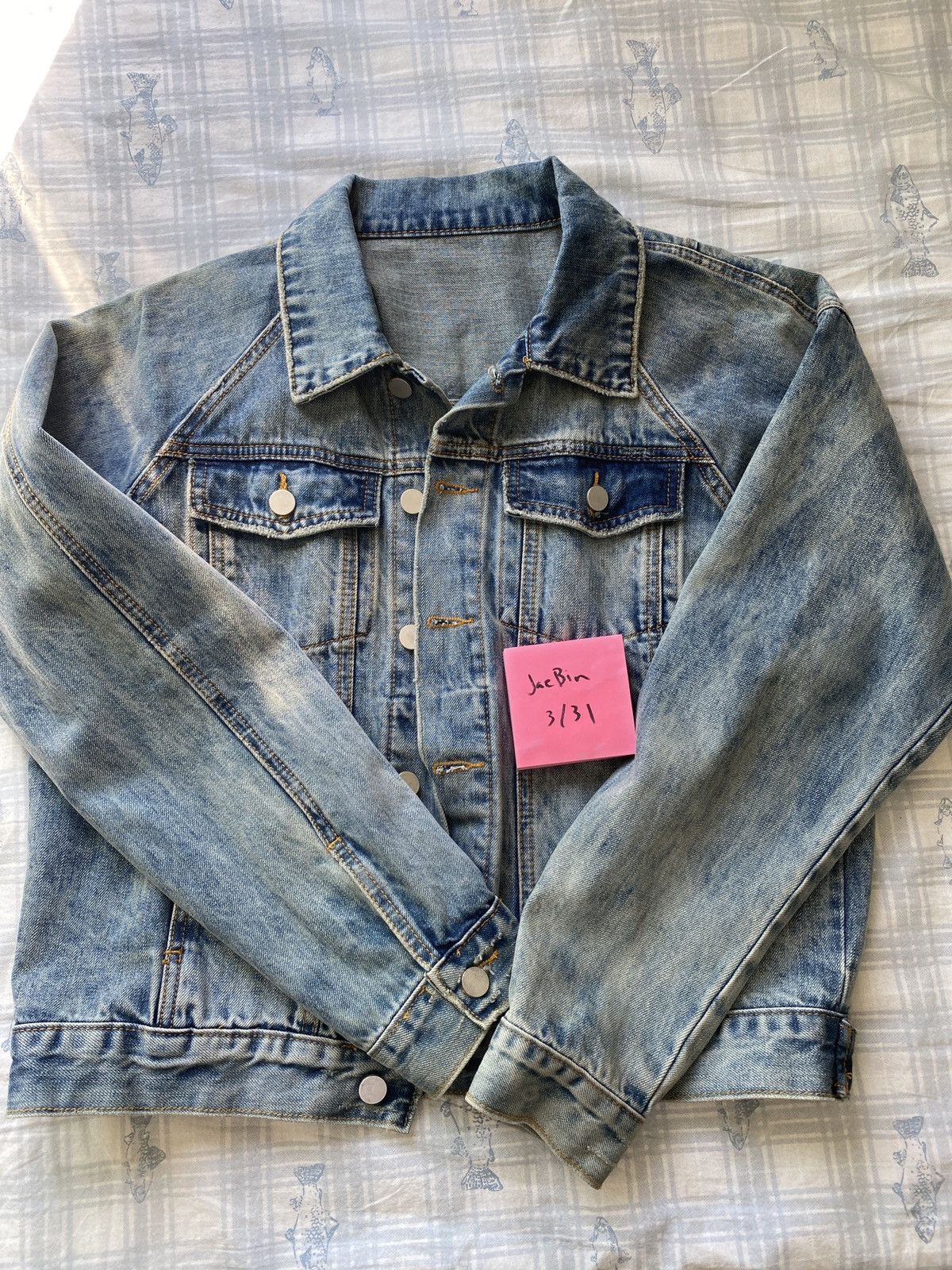 image of Mnml Blue Denim Trucker Jacket Xs, Men's