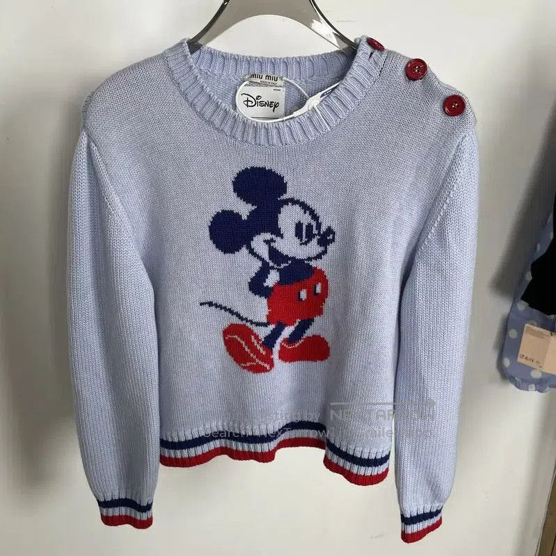 Miu Miu Miu Miu Cartoon Pattern Long Sleeve Sweatshirt . Size L / US 10 / IT 46 - 1 Thumbnail