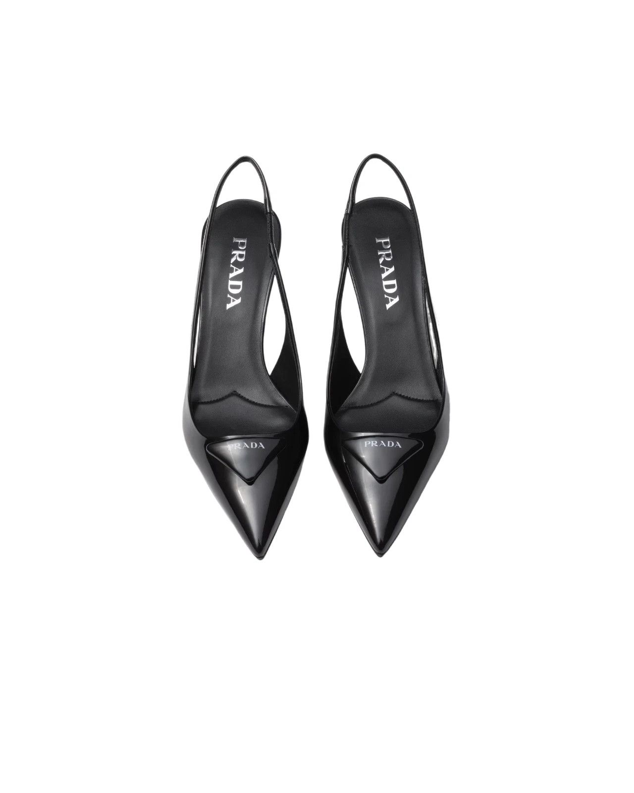 Prada PRADA $1200 Black Patent Slingback 55mm Pumps New Size US 8 / IT 38 - 3 Thumbnail