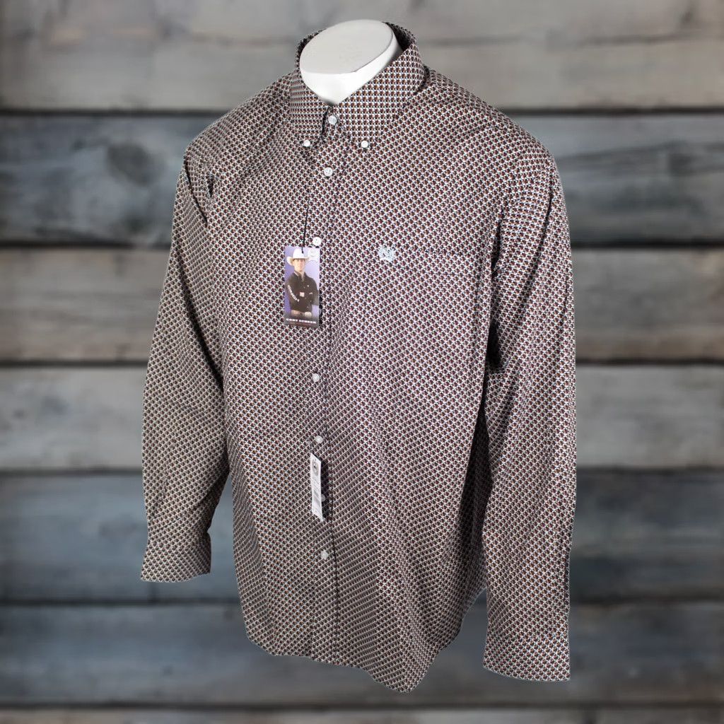 Vintage Cinch Jeans Men's Geometric Print Button Down Western Shirt XL Multi MTW1105615 Size US XL / EU 56 / 4 - 1 Thumbnail
