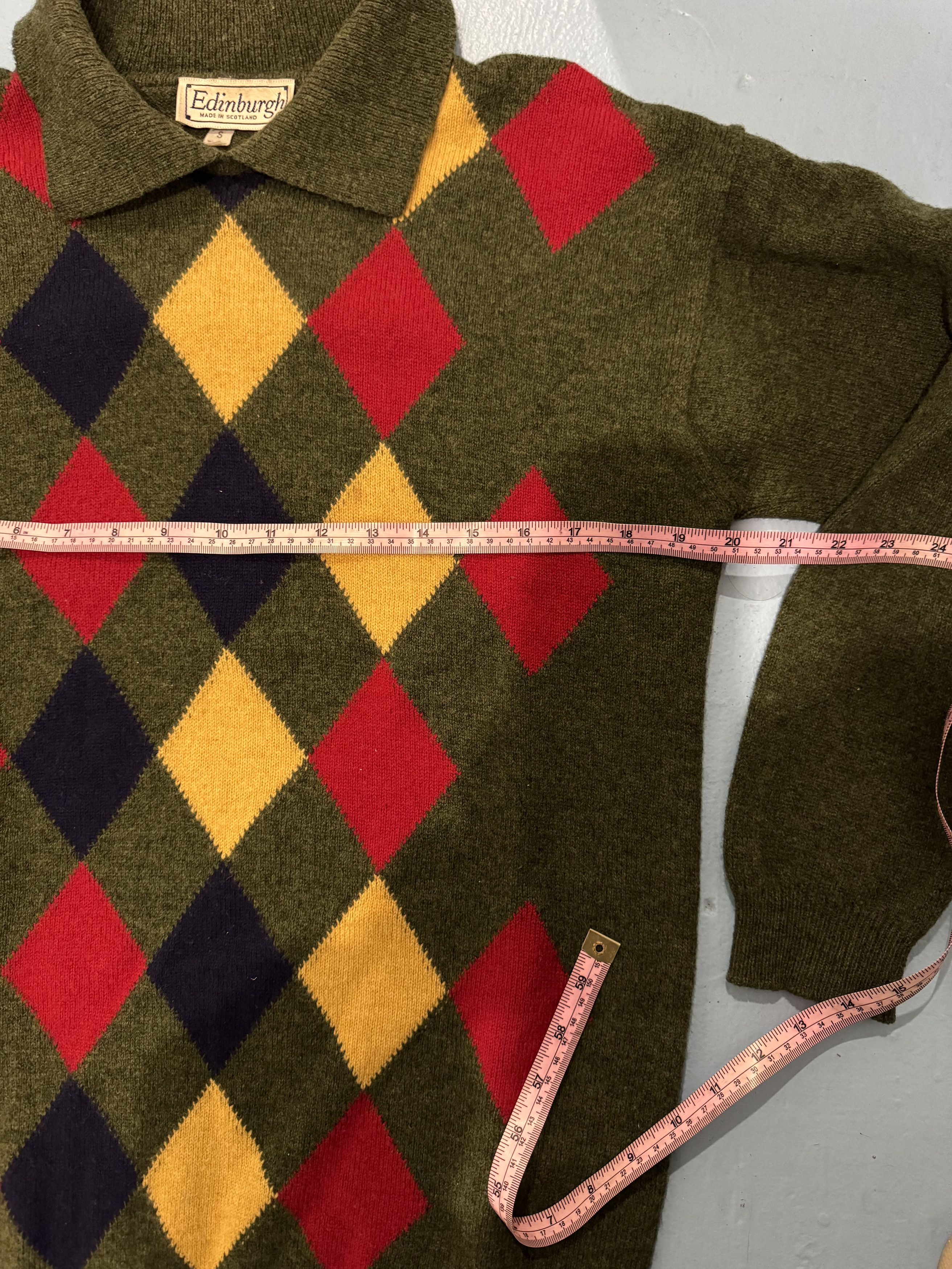 Vintage Vintage 80s Argyle Sweater Size US S / EU 44-46 / 1 - 7 Thumbnail