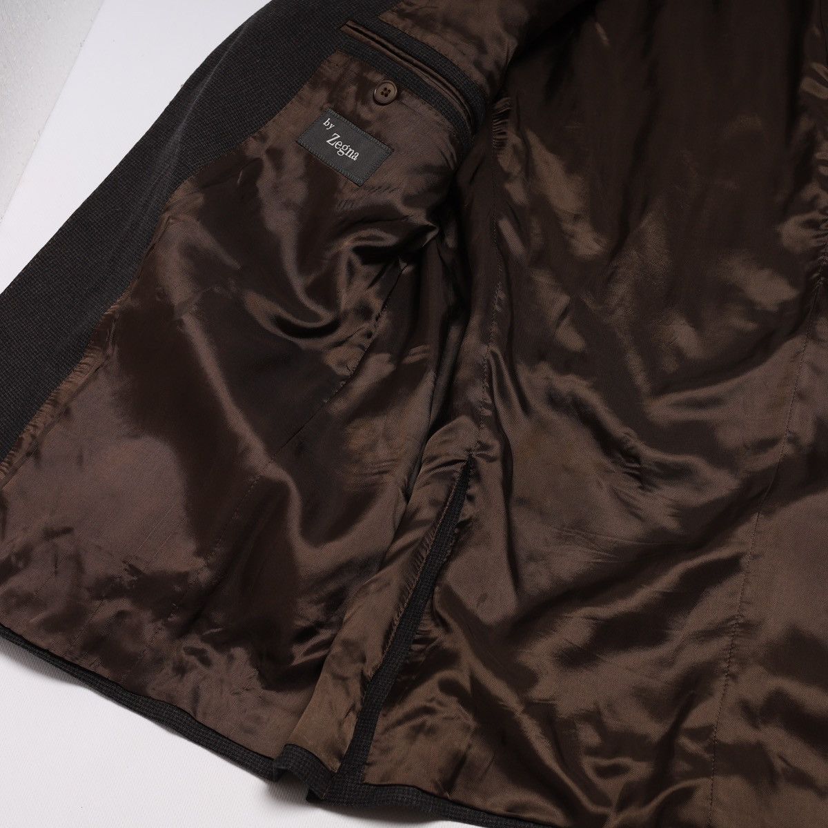 Ermenegildo Zegna Ermenegildo Zegna Brown Abito Suit Wool Cotton Blazer Pants Size 44R - 8 Thumbnail