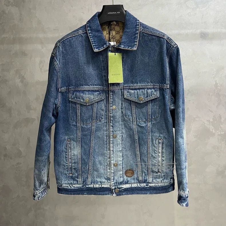 Gucci Gucci Denim blue Logo labelling washed to make old single- Size M / US 6-8 / IT 42-44 - 1 Thumbnail