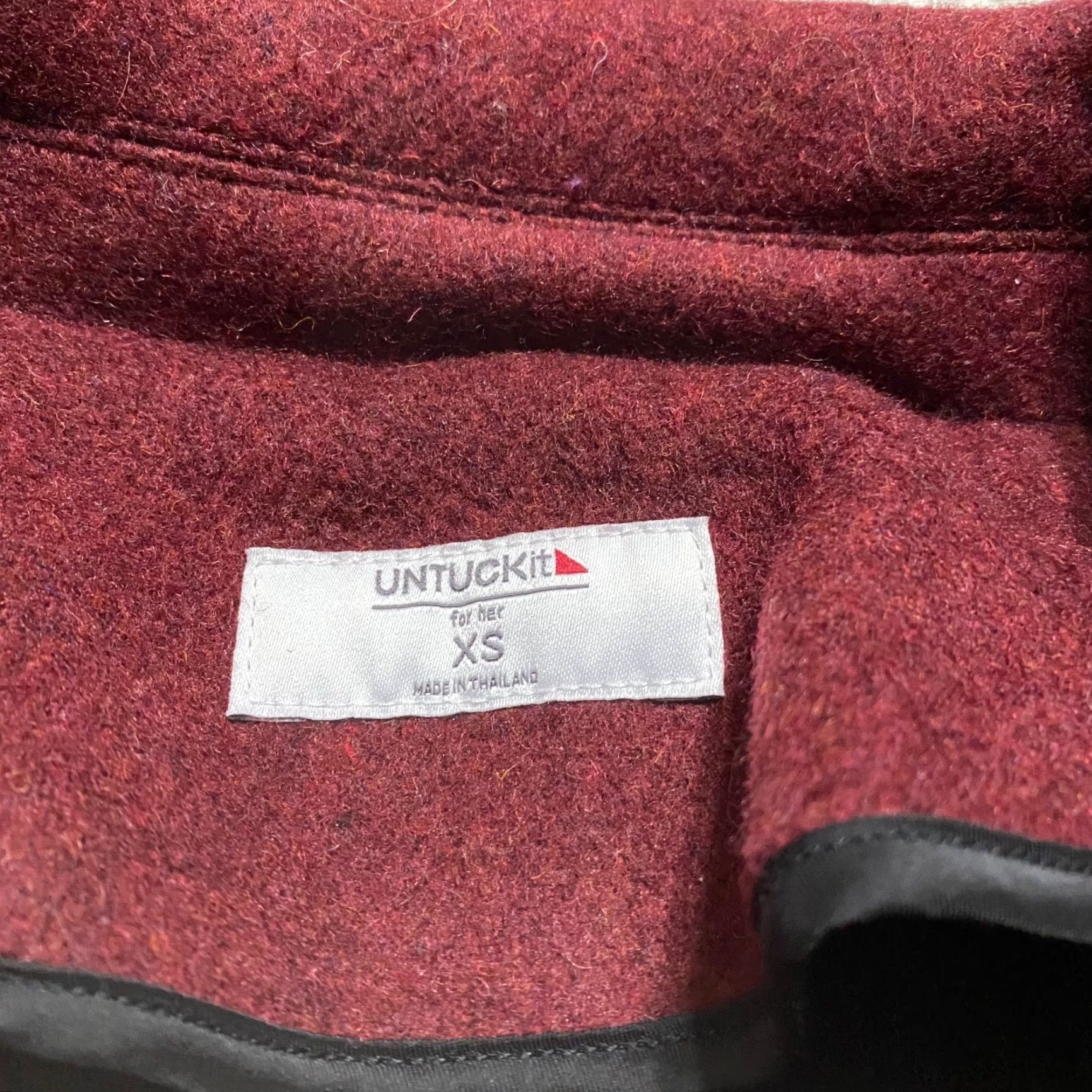 UNTUCKit UNTUCKit Womens XS Vest Jacket Red Double Breasted Longline Wool Blend Shirt Womens XS Vest Red Untuckit Longline Wool Blend Size XS / US 0-2 / IT 36-38 - 3 Thumbnail