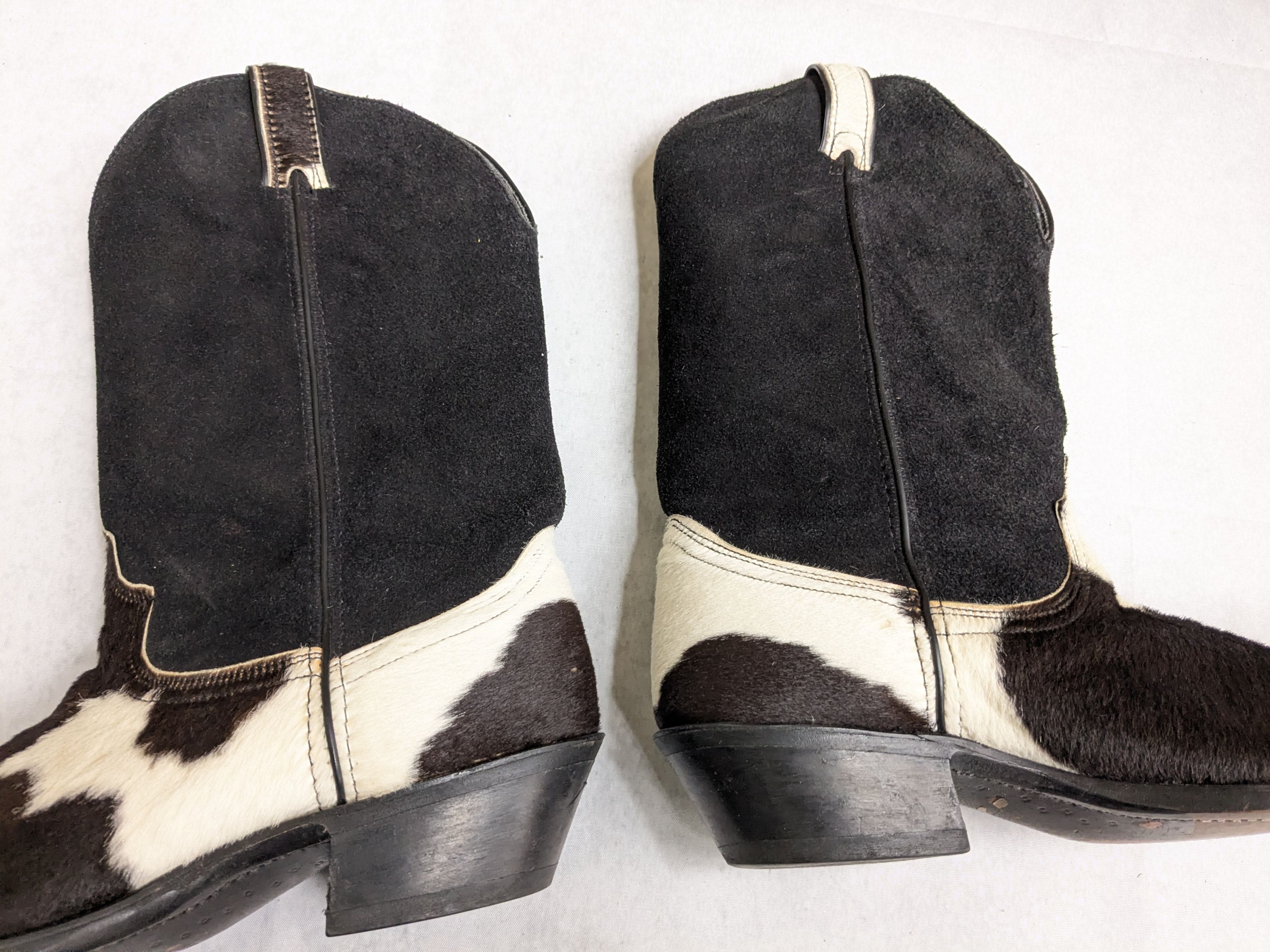 Vintage Vintage Cowboy Boots Calf Hair 9.5 D Black White Brown Size US 9.5 / EU 42-43 - 6 Thumbnail
