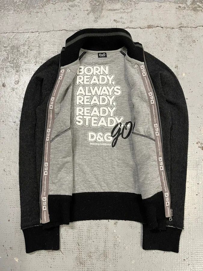 Dolce & Gabbana 2000s Dolce & Gabbana Fleece Track Grey Jacket Size US M / EU 48-50 / 2 - 9 Thumbnail