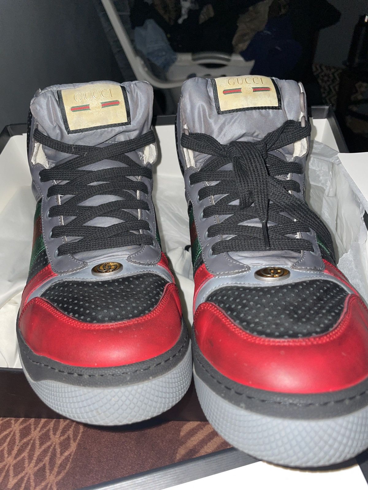 Gucci Gucci high top ‘light hibiscus red’ size 12 Size US 12 / EU 45 - 2 Thumbnail