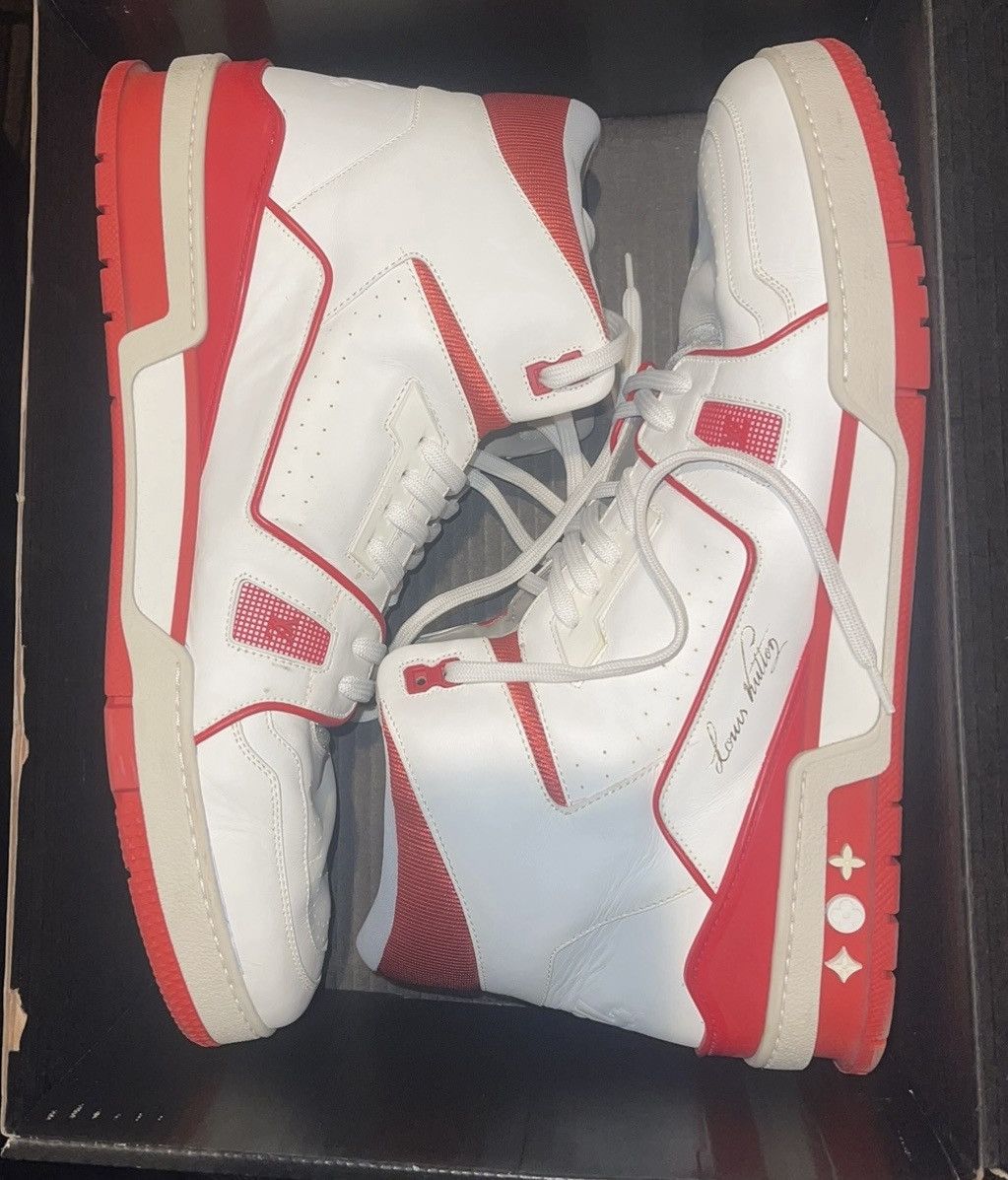 Louis Vuitton LV trainer mid red size LV13 Size US 13 / EU 46 - 1 Thumbnail