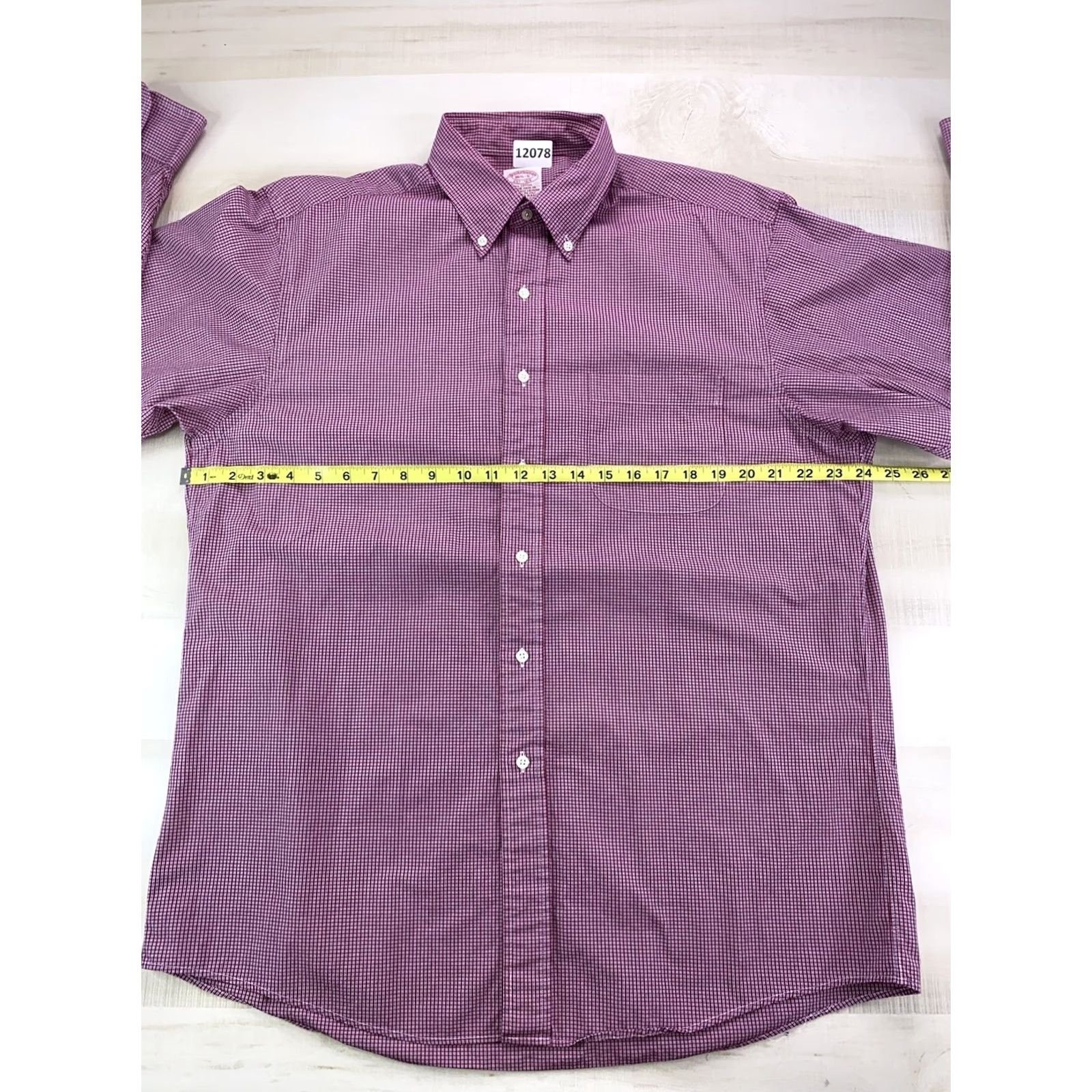 Brooks Brothers Brooks Brothers Dress Shirt Oxford Plaid Mens 16.5 Multicolor Cotton Long Sleeve 12078 Size US XL / EU 56 / 4 - 3 Thumbnail