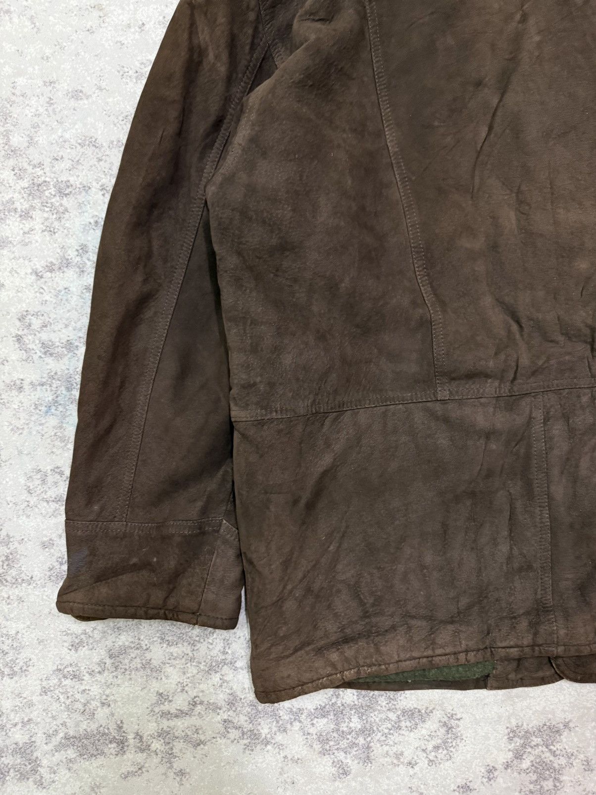 Vintage Vintage Victory Boat Line Suede Brown Jacket Wool lined Size US L / EU 52-54 / 3 - 12 Thumbnail