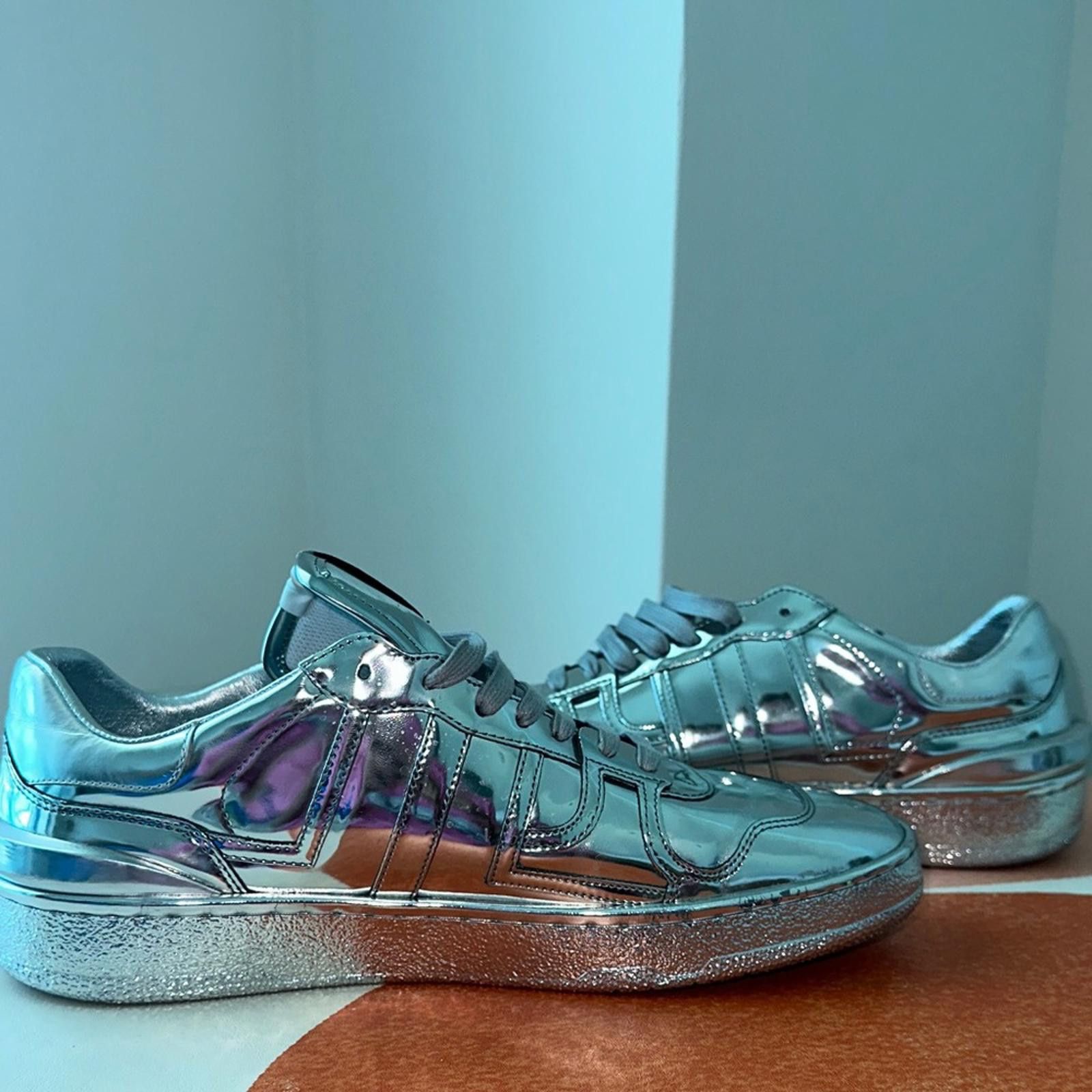 Lanvin Lanvin Silver Metallic Sneakers Size US 10 / EU 43 - 6 Thumbnail