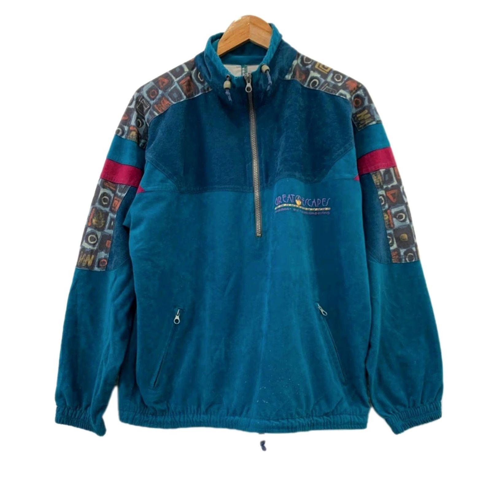 Greats VINTAGE Great Escapes Fleece Jacket Mens L Blue 90s Retro Half Zip Outdoor Size US L / EU 52-54 / 3 - 2 Thumbnail