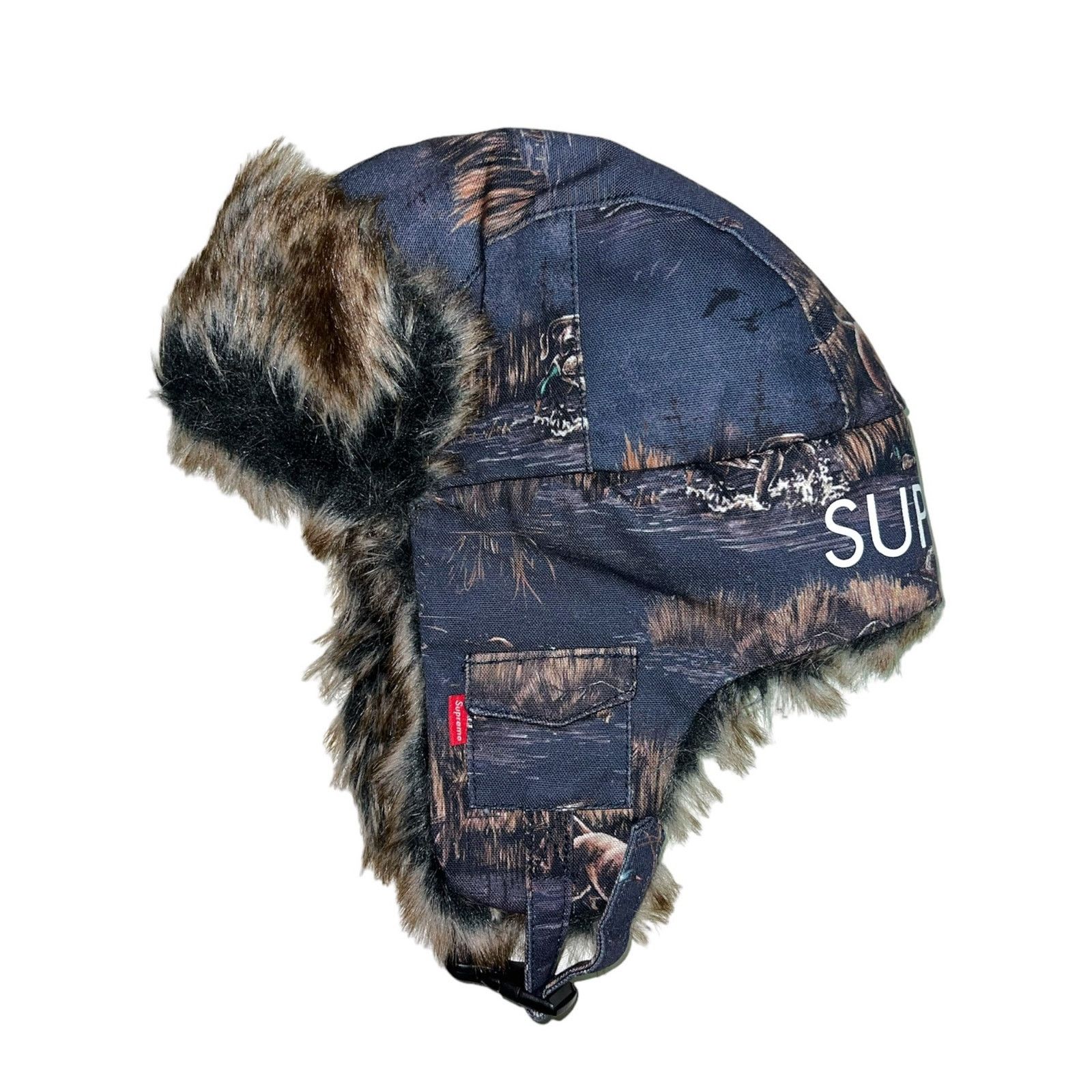 image of Supreme Fw12 Dogs And Ducks Fur Trooper Hat in Blue, Men's