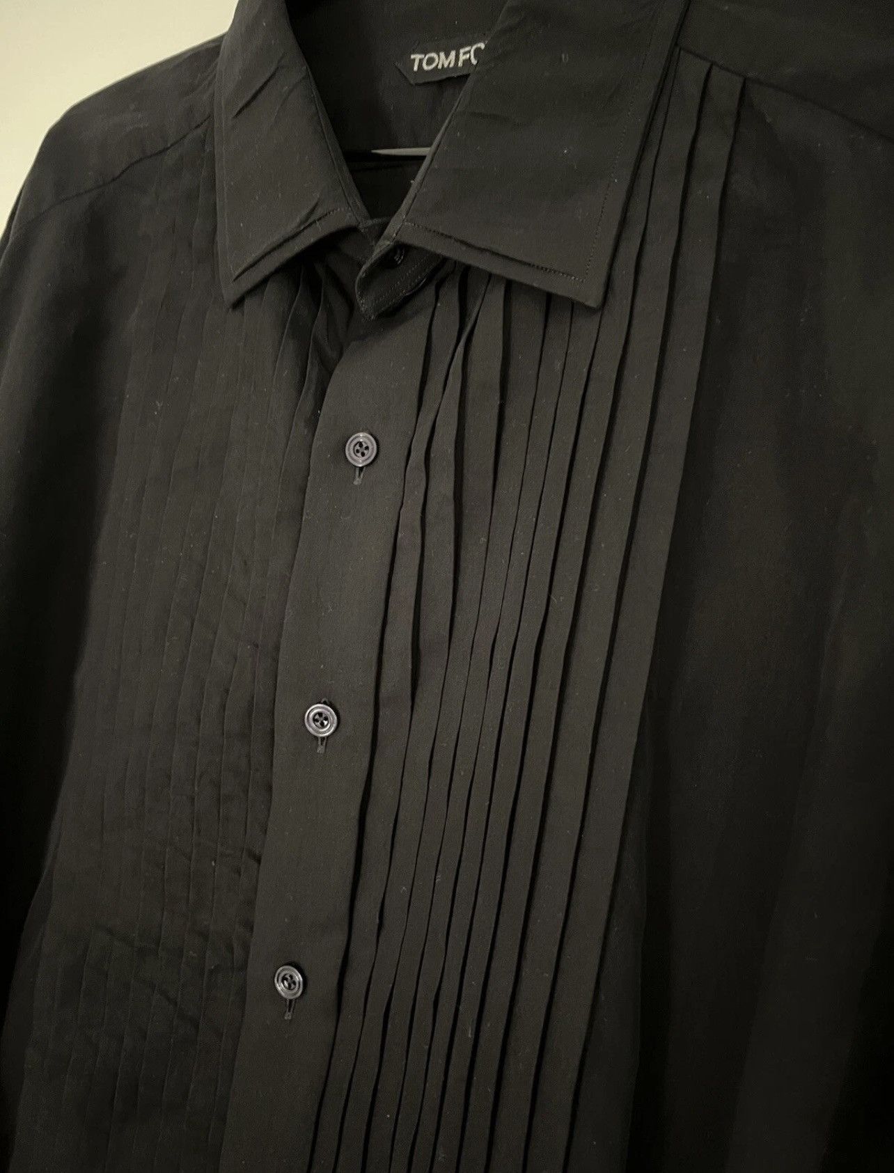 Tom Ford TOM FORD Black Dress tuxedo Shirt 17/5 44 Silk Lyocell Size US L / EU 52-54 / 3 - 17 Thumbnail