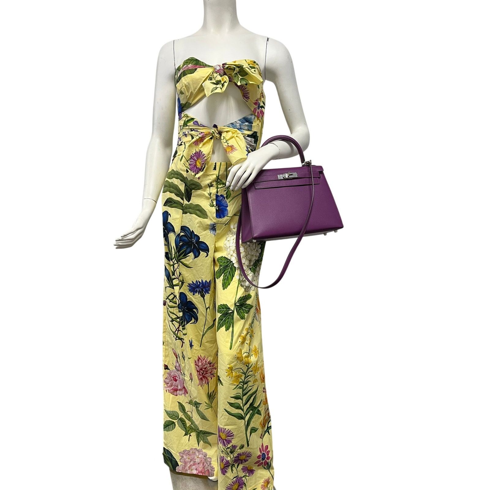 Oscar De La Renta NWT Oscar de la Renta FloralCotton Blend Jumpsuit Size 27" / US 4 / IT 40 - 1 Thumbnail
