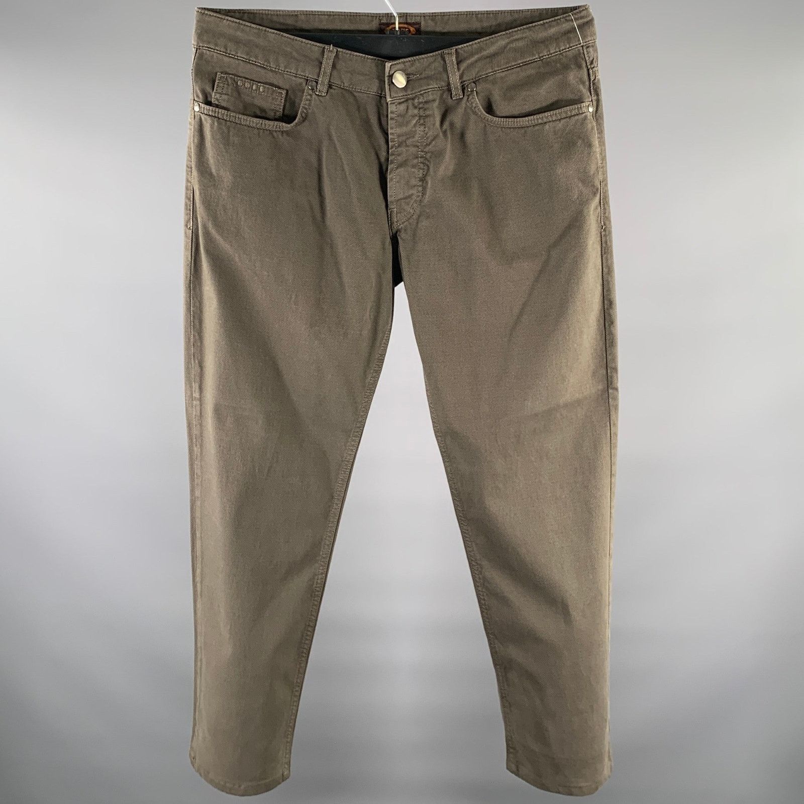 Tod's TOD'S Size 36 Grey Cotton Blend Button Fly Casual Pants Size US 36 / EU 52 - 1 Thumbnail