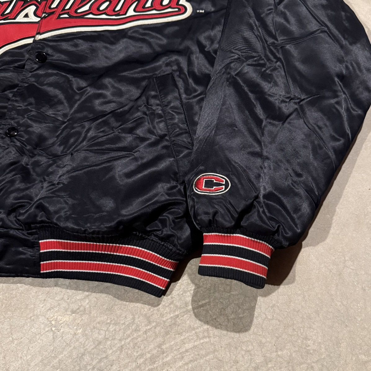 Vintage Vtg 2000s University of Maryland Satin Bomber Jacket Starter Size US L / EU 52-54 / 3 - 4 Thumbnail