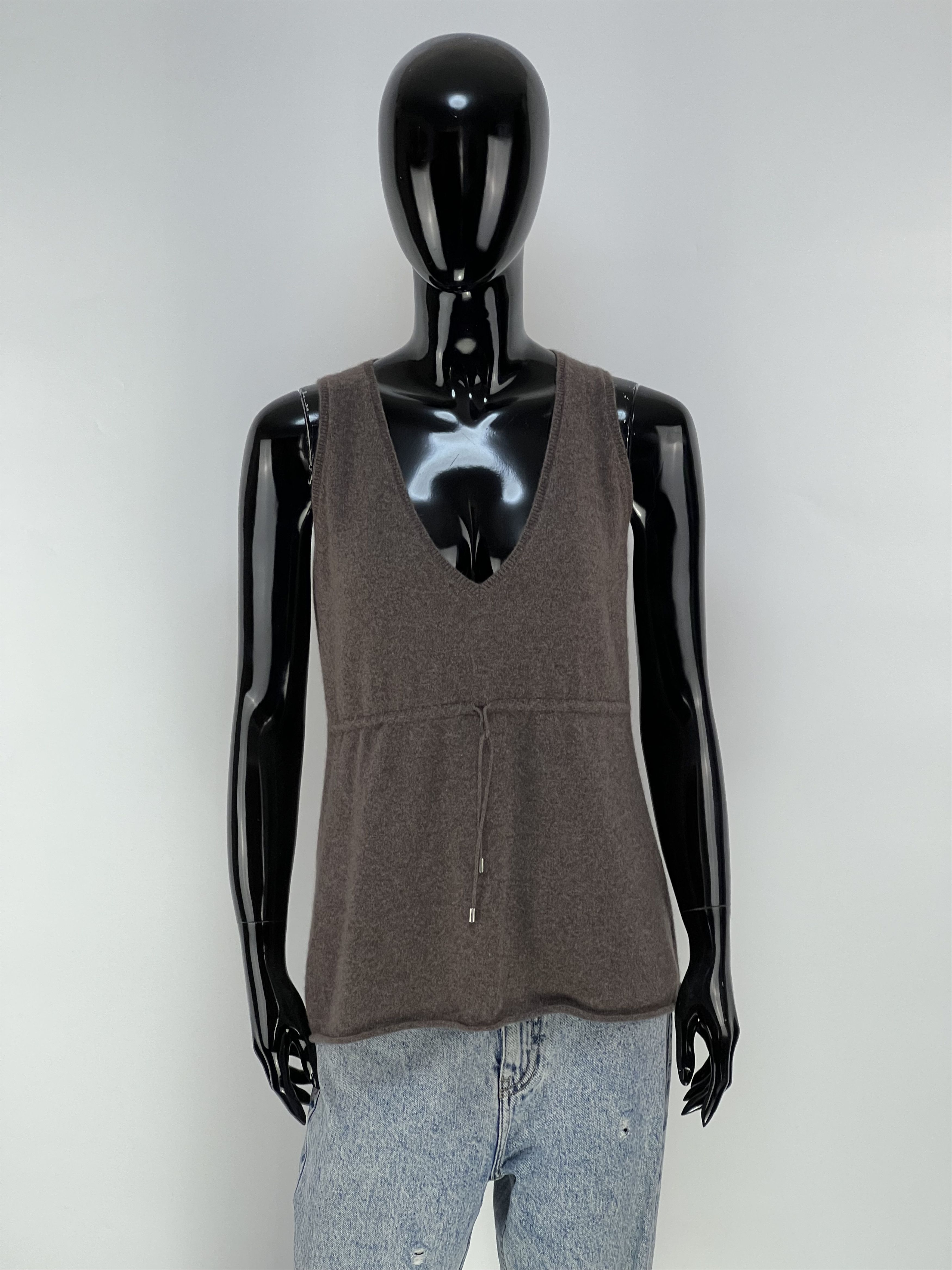 Brunello Cucinelli Brunello Cucinelli Brown 100% Cashmere Tank Top Blouse Size M / US 6-8 / IT 42-44 - 1 Thumbnail