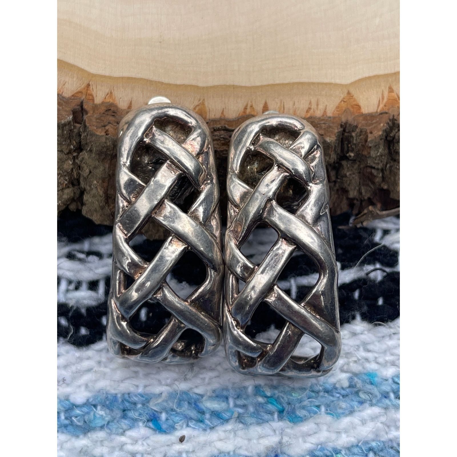 Vintage Bat Ami Signed Earrings Sterling Silver - Clip On Size ONE SIZE - 6 Thumbnail