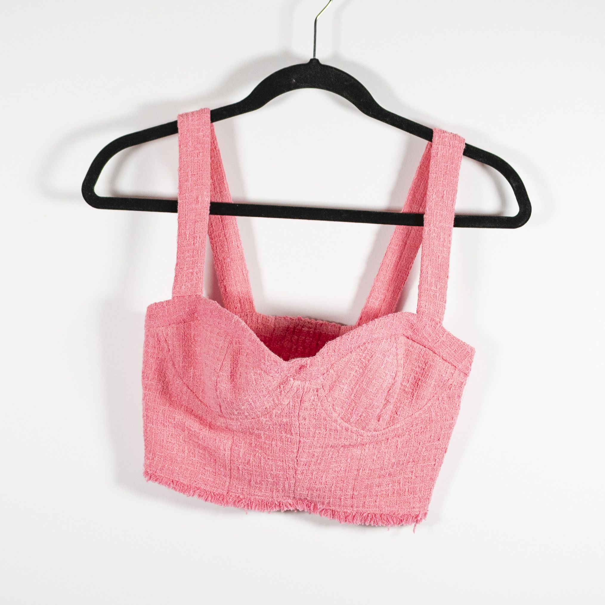 Zara Zara Boucle Tweed Knit Textured Bustier Size XS / US 0-2 / IT 36-38 - 1 Thumbnail