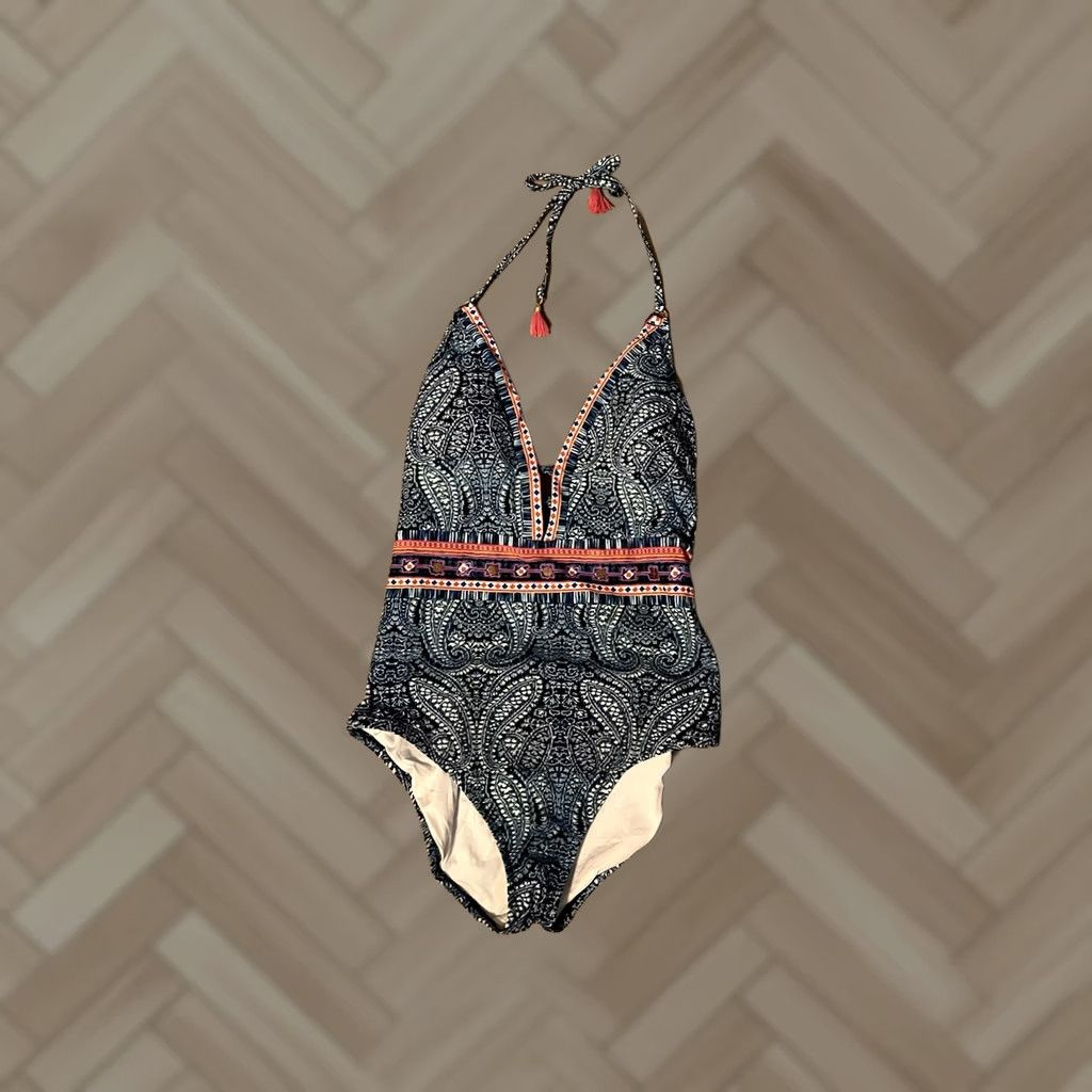 Nanette Lepore Nanette Lepore Utopia Goddess One Piece Swimsuit Floral Sz S Paisley Blue Tropical 100% Nylon Adjustable Womens Small Pattern Floral Vintage No Size ONE SIZE - 1 Thumbnail