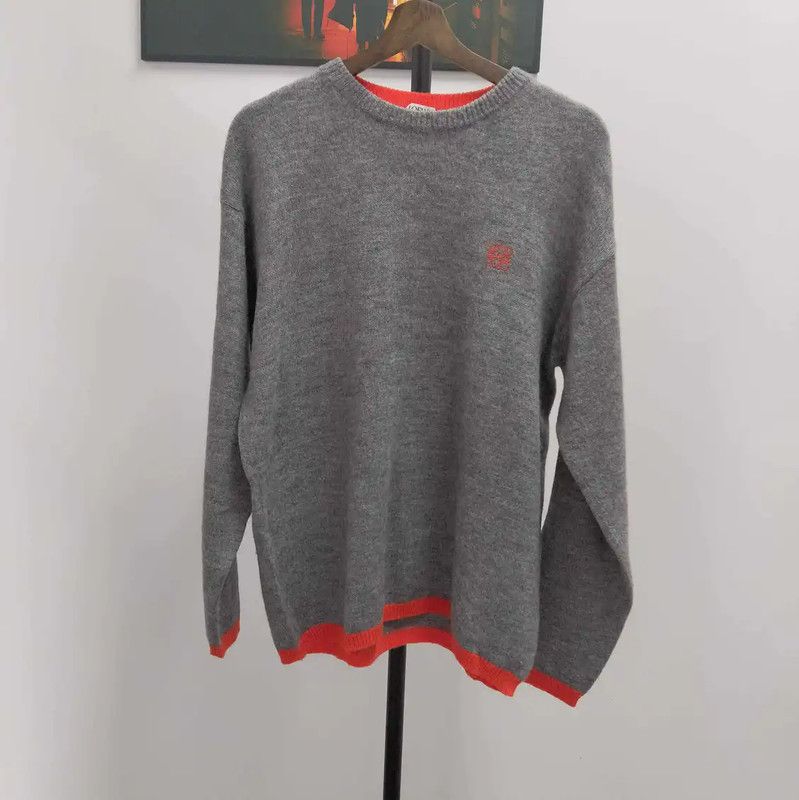 Loewe Loewe Light Grey Wool Men's Knit Sweater 0089 Size US L / EU 52-54 / 3 - 1 Thumbnail