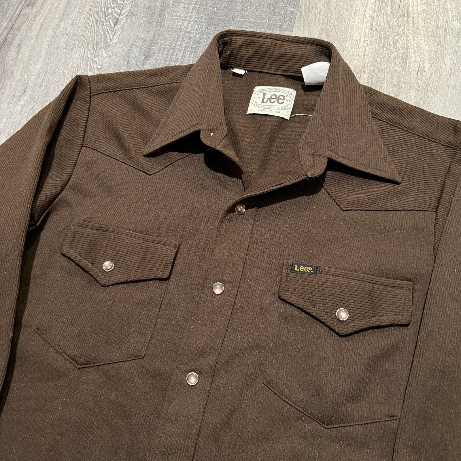 Lee Vintage Lee Pearl Snap Shirt 70s Brown Western Rockabilly Size US L / EU 52-54 / 3 - 2 Thumbnail