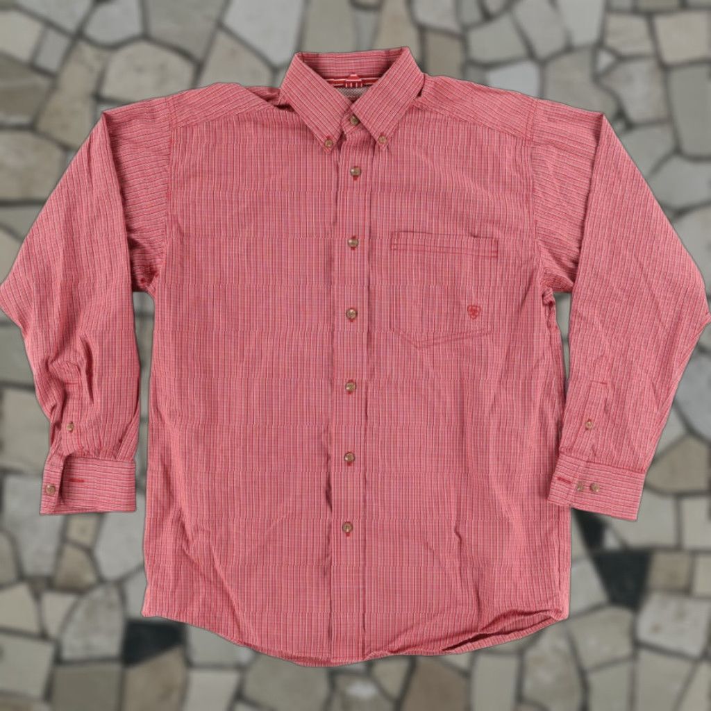 Ariat Ariat Pro Series Cotton Blend Gingham Button Down Shirt Red Men's M Size US M / EU 48-50 / 2 - 1 Thumbnail