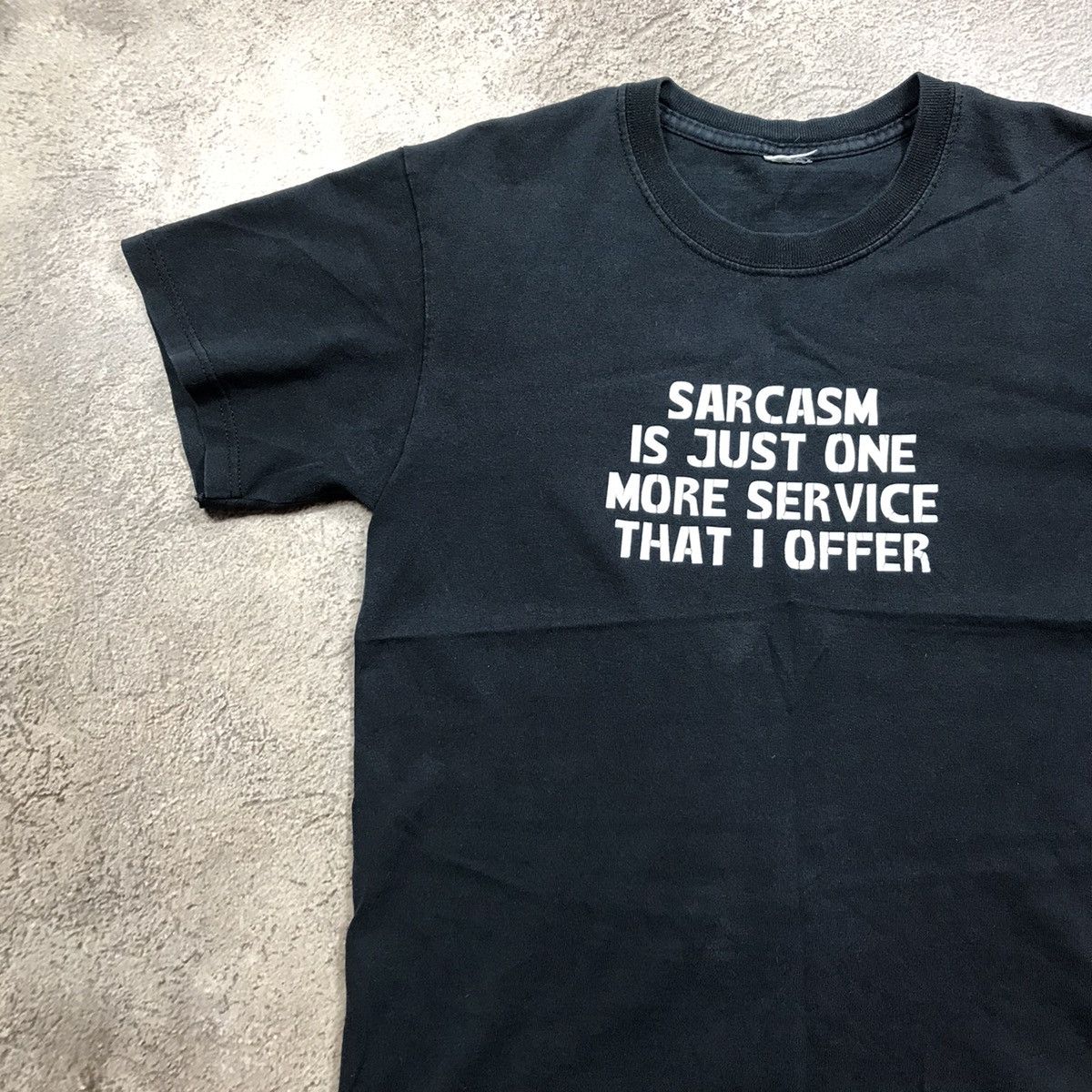 Vintage Vintage 90s Sarcasm Graphic Tee Sun Faded Streetwear Boxy S Size US S / EU 44-46 / 1 - 2 Thumbnail