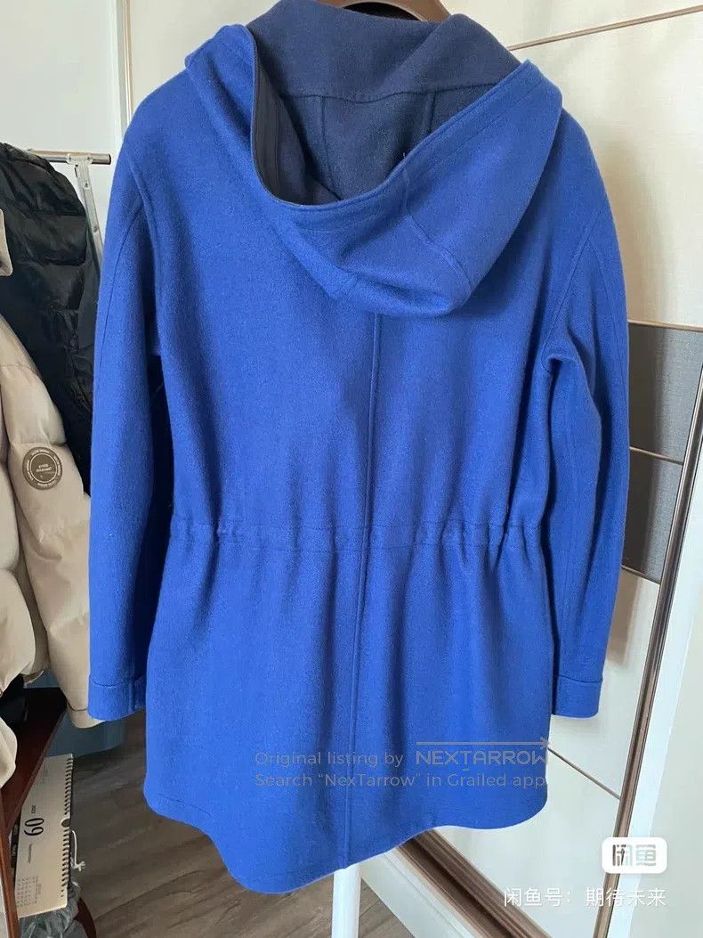 Loro Piana Loro Piana Blue baby cashmere coat with leather trimmings, Size XS / US 0-2 / IT 36-38 - 8 Thumbnail