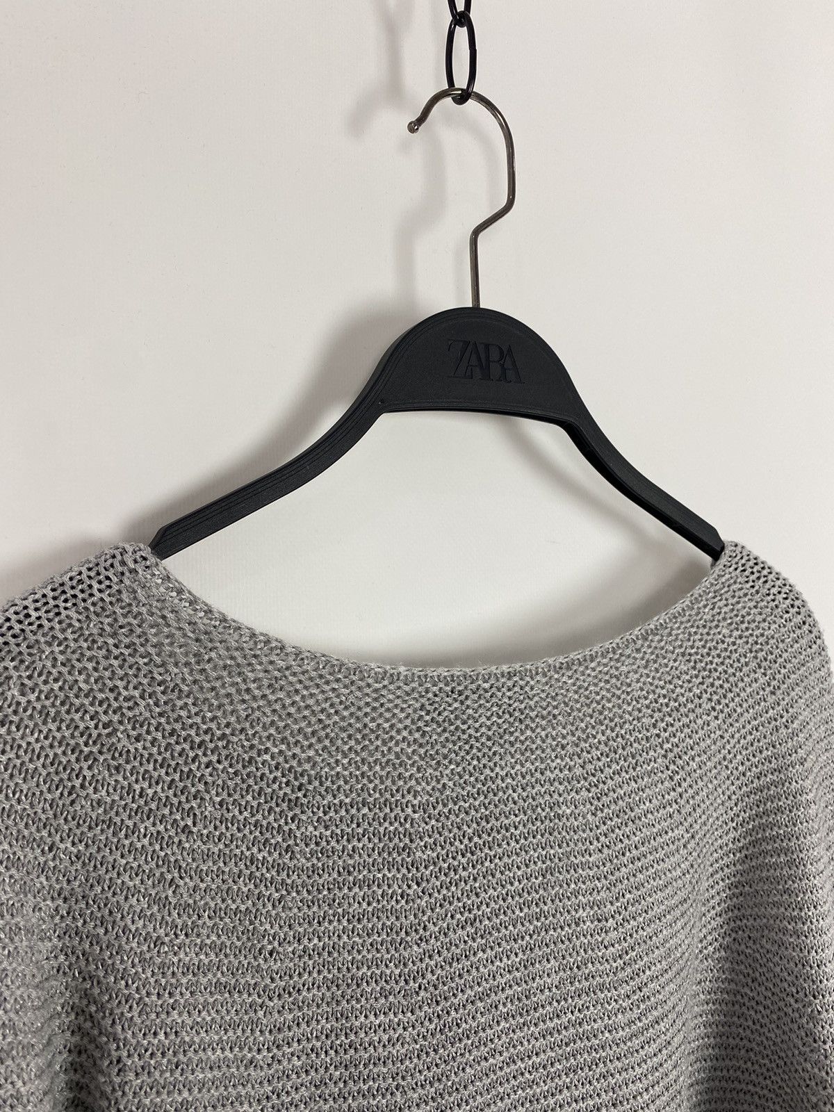 Gran Sasso Gran Sasso Viscose Metallic Silver Wide Neck Knit Sweater Size L / US 10 / IT 46 - 10 Thumbnail