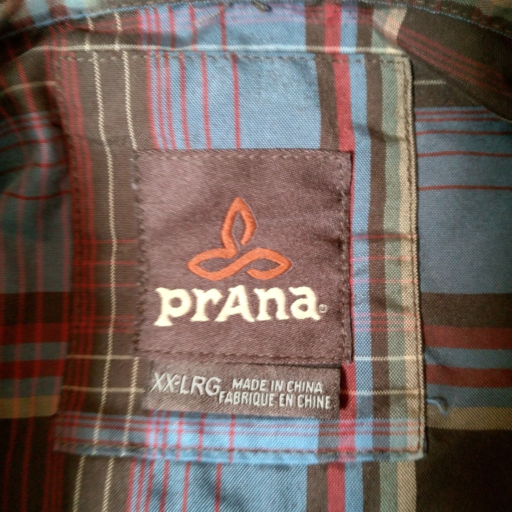 Prana prAna Shirt Men XXL Button Up Collared Long Sleeve Blue Brown Plaid Outdoorsy Size US XXL / EU 58 / 5 - 3 Thumbnail