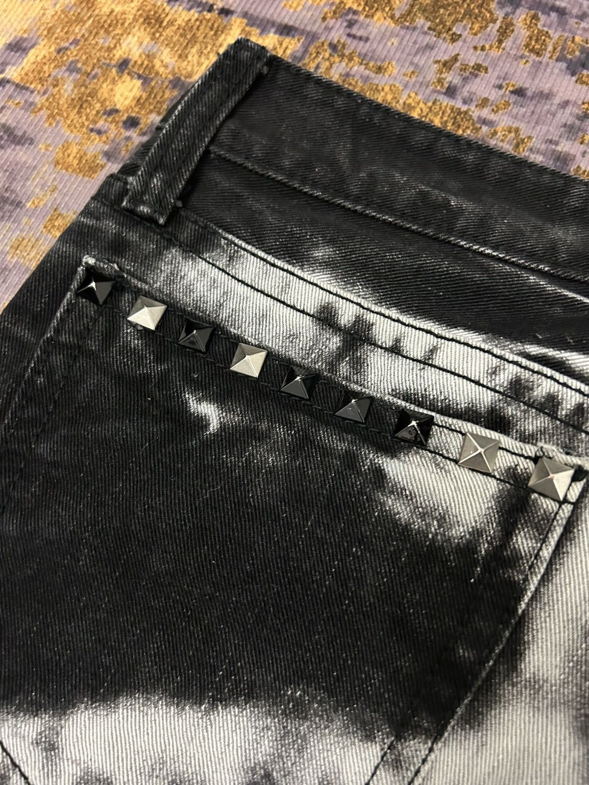 Tornado Mart Xfrm Skull Swarovski Clawmark Studded Jeans Size US 31 - 16 Thumbnail