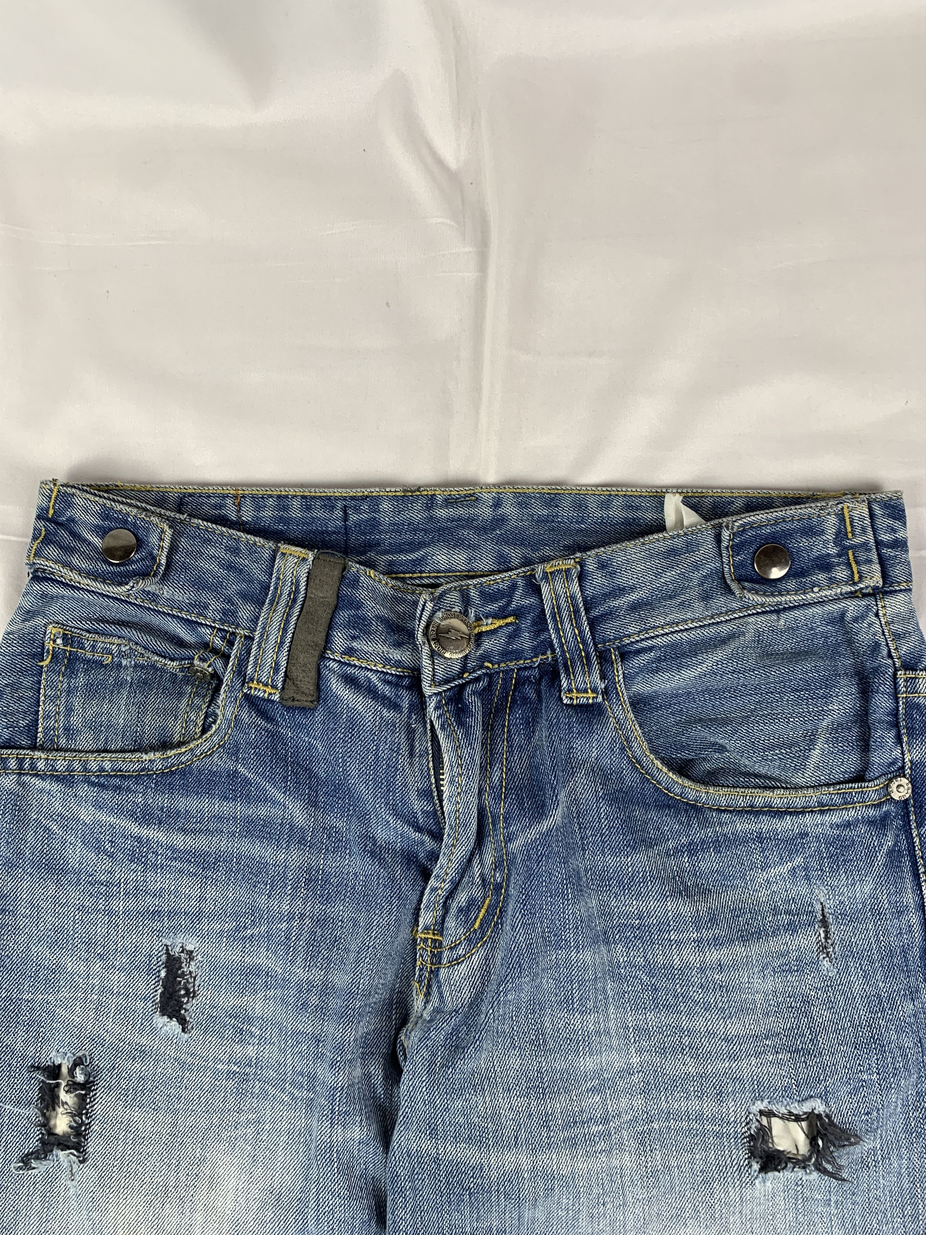 Japanese Brand Ghost Brand Ripped Biker Straight Jeans (28) Size 28" / US 6 / IT 42 - 6 Thumbnail