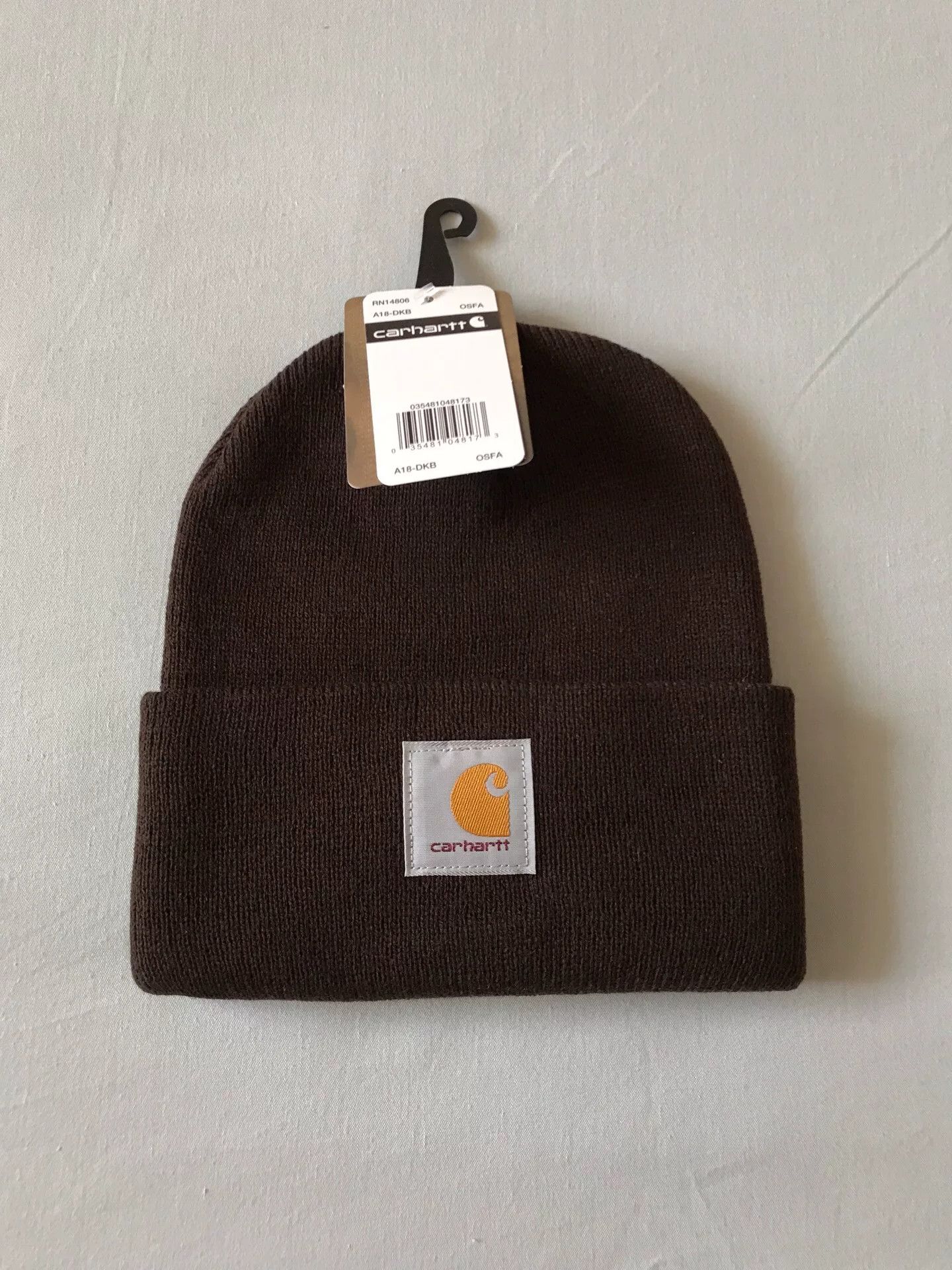Carhartt Carhartt A18 DKB Brown Knit Beanie Size ONE SIZE - 1 Thumbnail