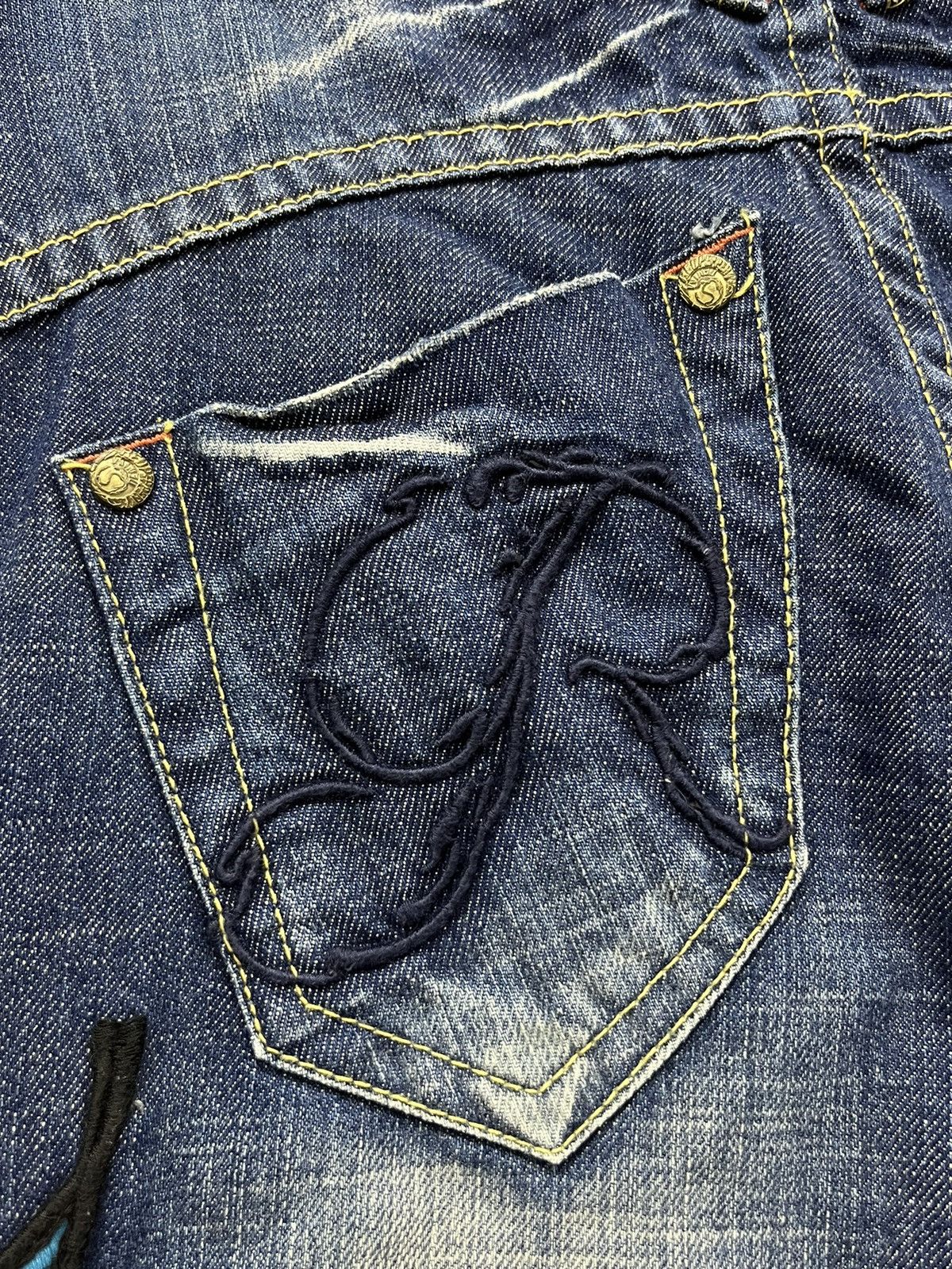 Arts & Science FYE TATTOO🔥RED PEPPER Butterfly Embroidery Wide Flare Denim Size 29" - 11 Thumbnail