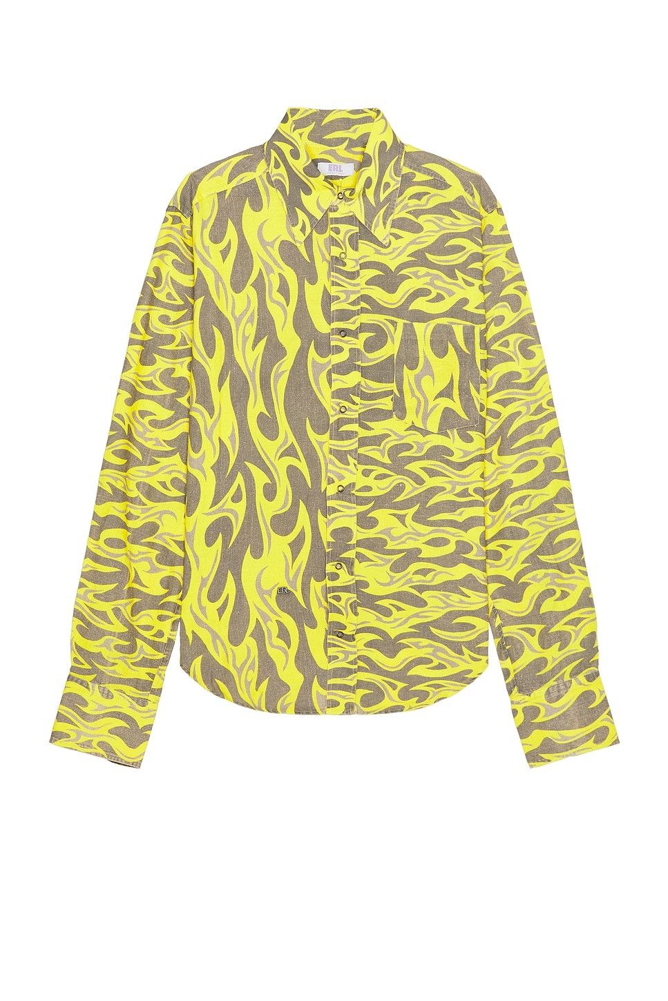 o1y0125 Patterned Shirt in Yellow/Khaki