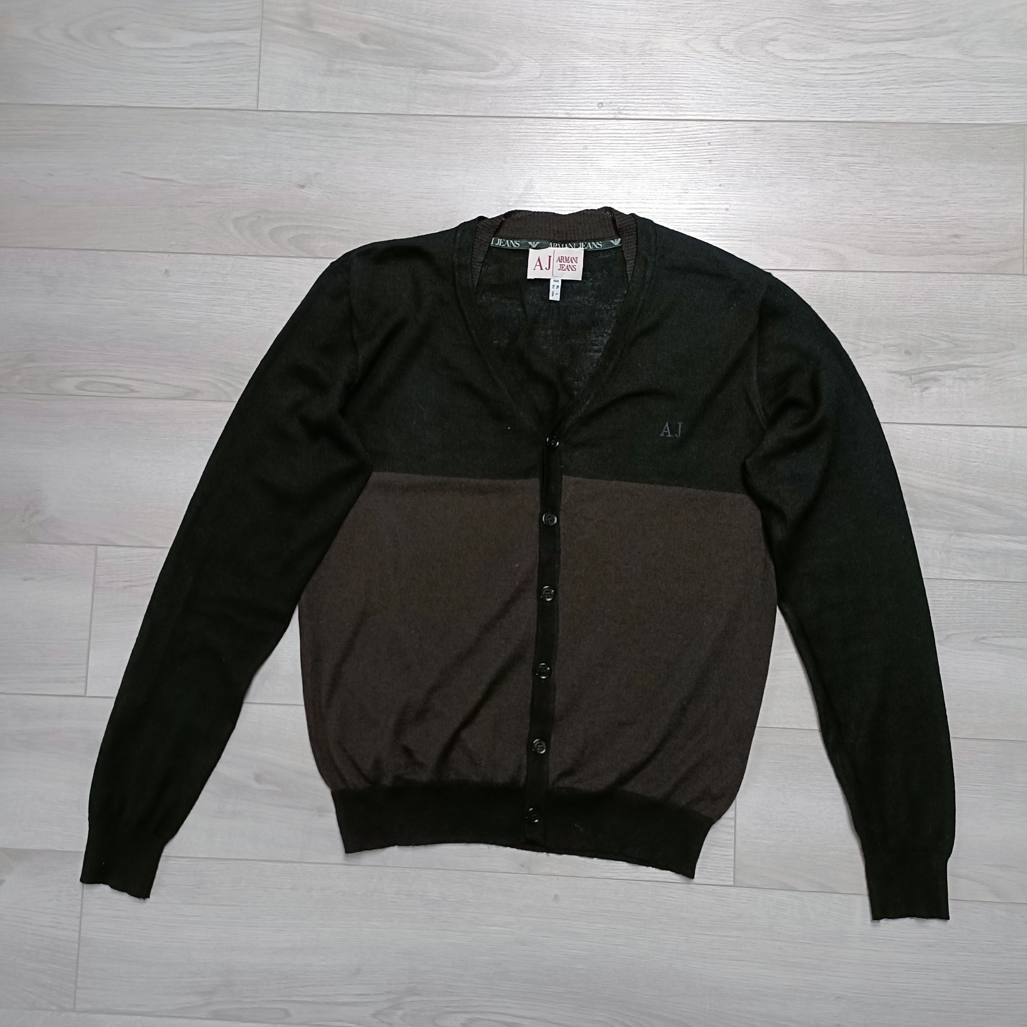 Armani Men's Black/Brown Wool Cardigan ! size US L EU XL Size US L / EU 52-54 / 3 - 1 Thumbnail
