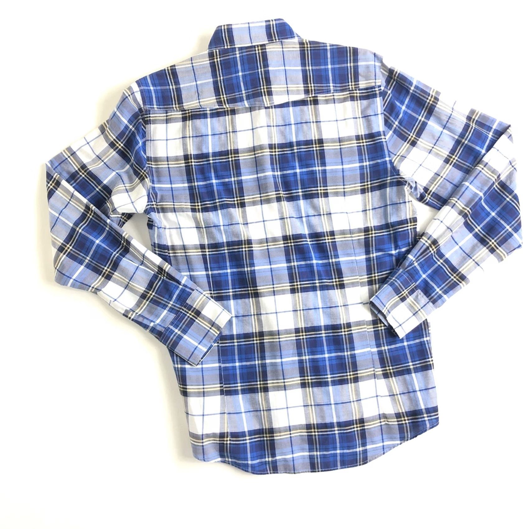 Zara Zara Man Casual Long Sleeve Blue Plaid Shirt Men's Size Medium Size US M / EU 48-50 / 2 - 2 Thumbnail