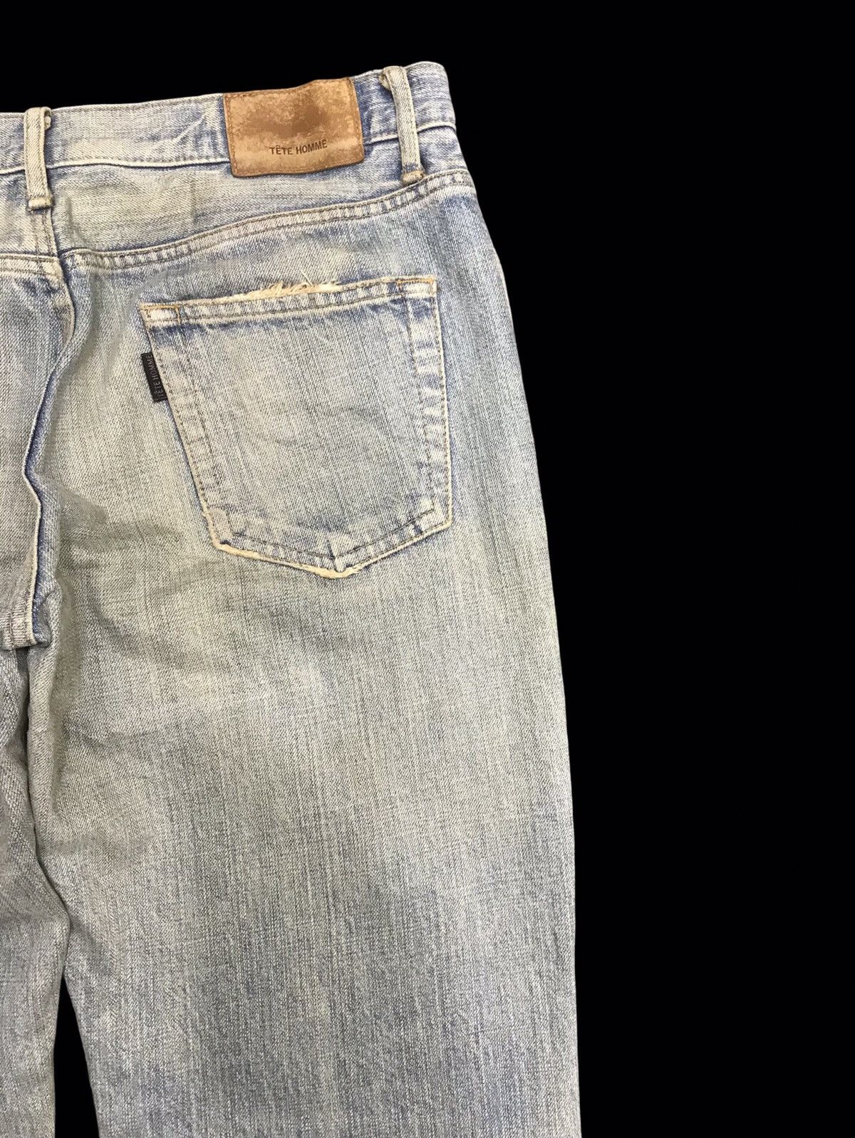 Japanese Brand × Tete Homme 💥ARCHIVAL💥TETE HOMME DIRTY DISTRESSED DENIM F129 Size US 34 / EU 50 - 9 Thumbnail