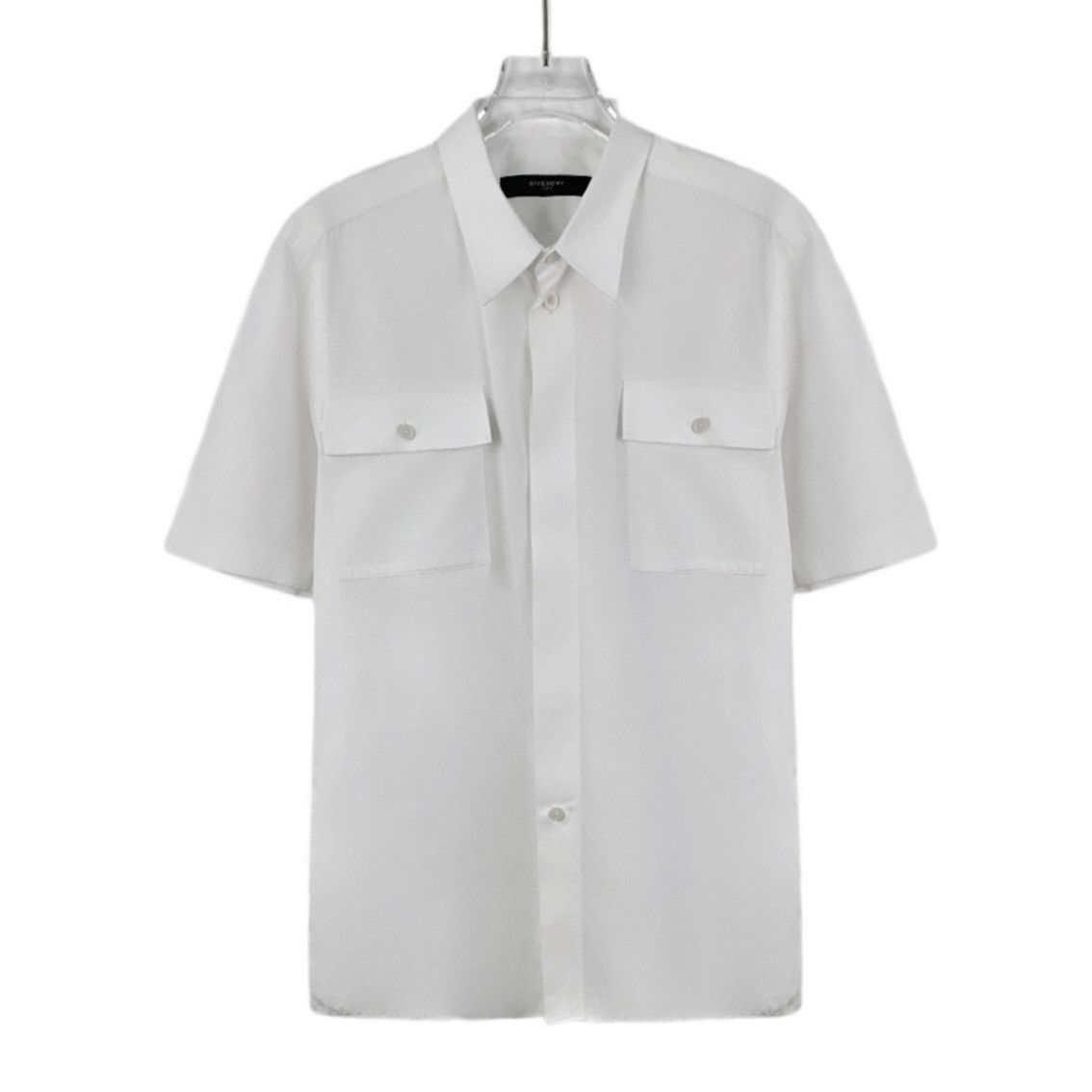 Givenchy Givenchy White Cotton Collared Short Sleeve Shirt K26WX Size US XS / EU 42 / 0 - 1 Thumbnail