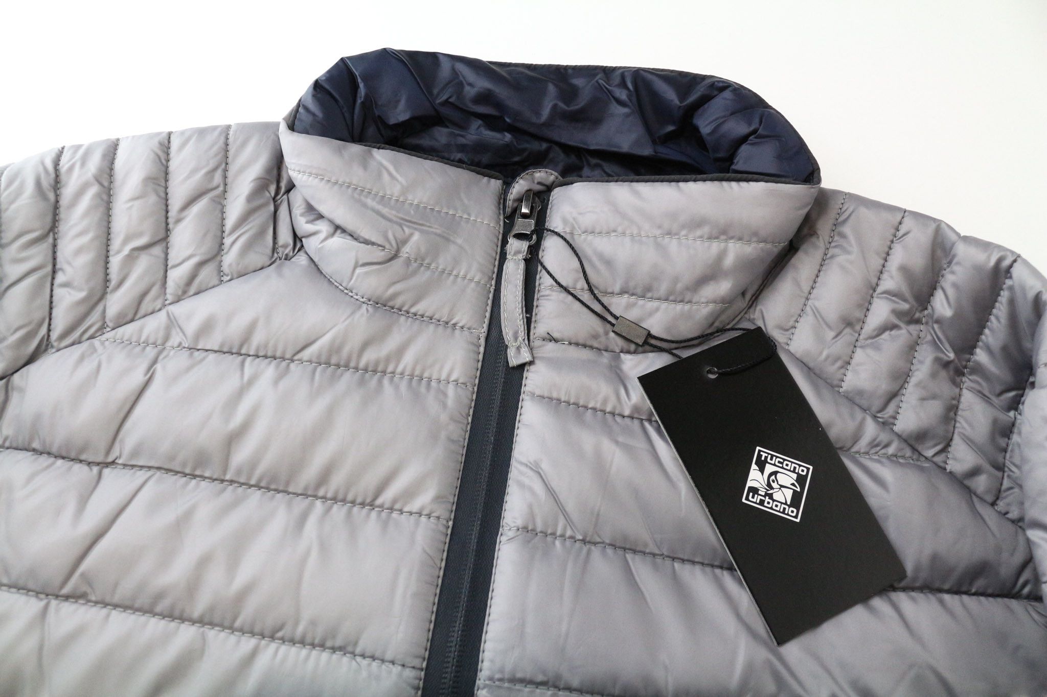 Other LOT PACK IT52 Grey Moto Puffer Jacket 74871 Size 4XL / US 24-26 - 4 Thumbnail