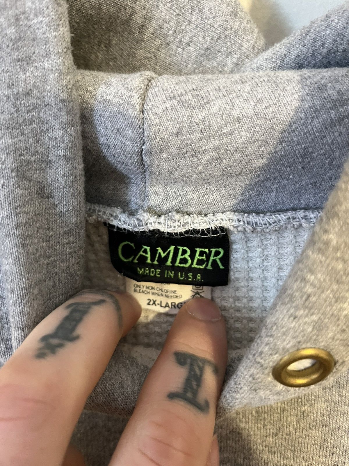 Camber × Japanese Brand Camber Hoodie Grey Heavy Thermal Lined Custom Rare 1990s Size US XXL / EU 58 / 5 - 4 Thumbnail