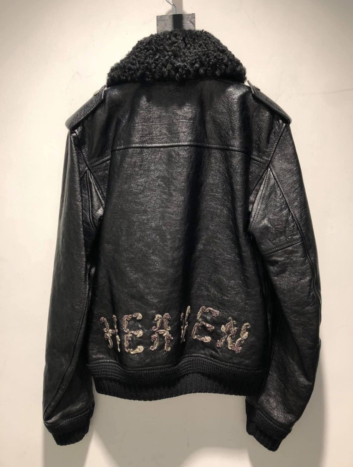 Saint Laurent Paris 18SS HEAVEN Embroidered Aivator Leather Jacket sz50 Size US M / EU 48-50 / 2 - 5 Thumbnail