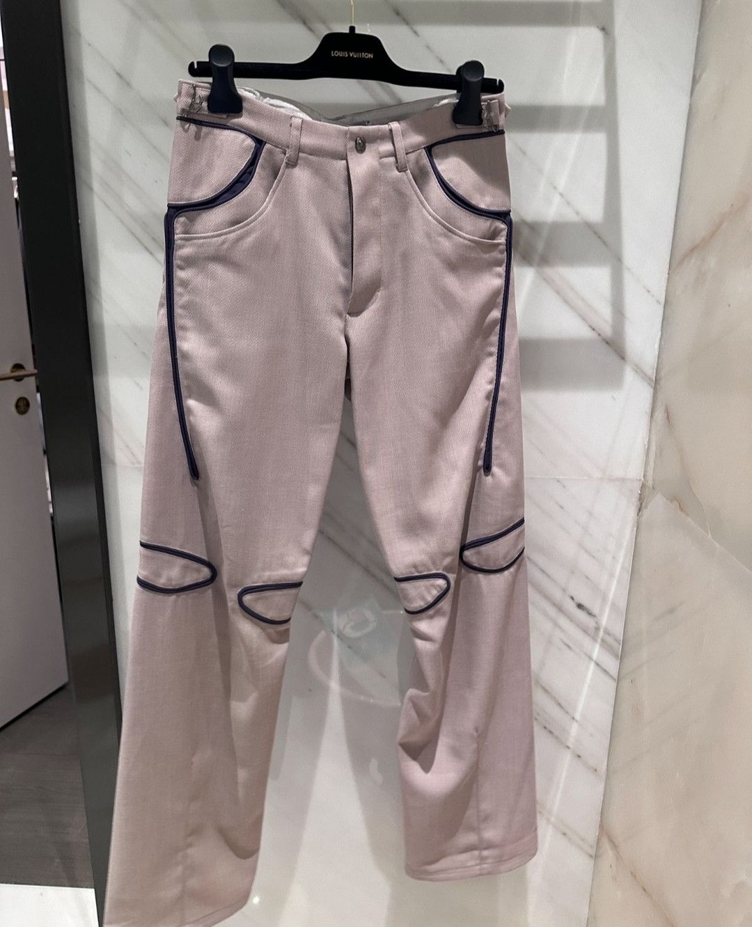image of Kiko Kostadinov Men's Giran Piping Trousers Beige (Size 26)