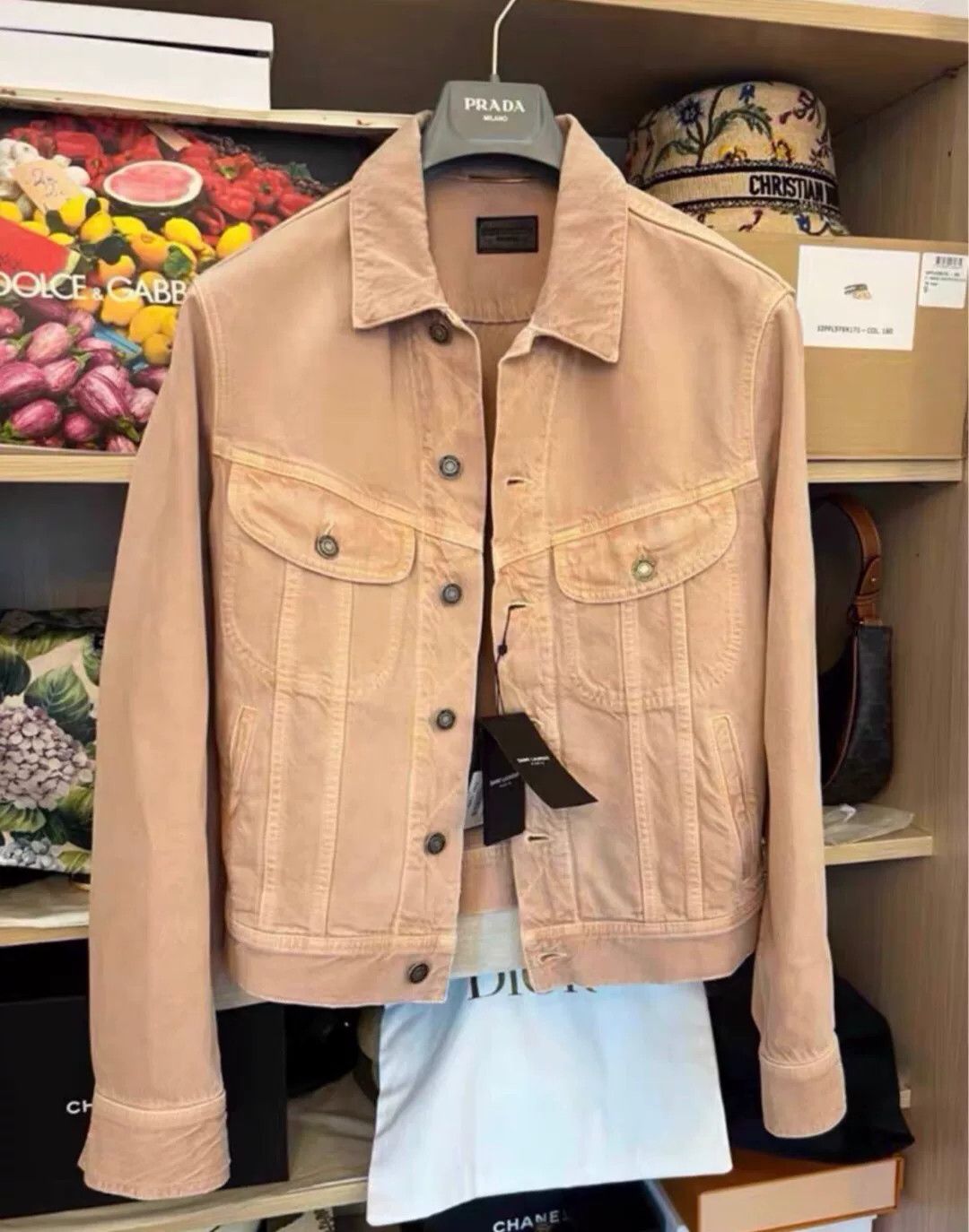 Saint Laurent Paris Saint Laurent Pink Denim Casual Jacket Size S / US 4 / IT 40 - 1 Thumbnail