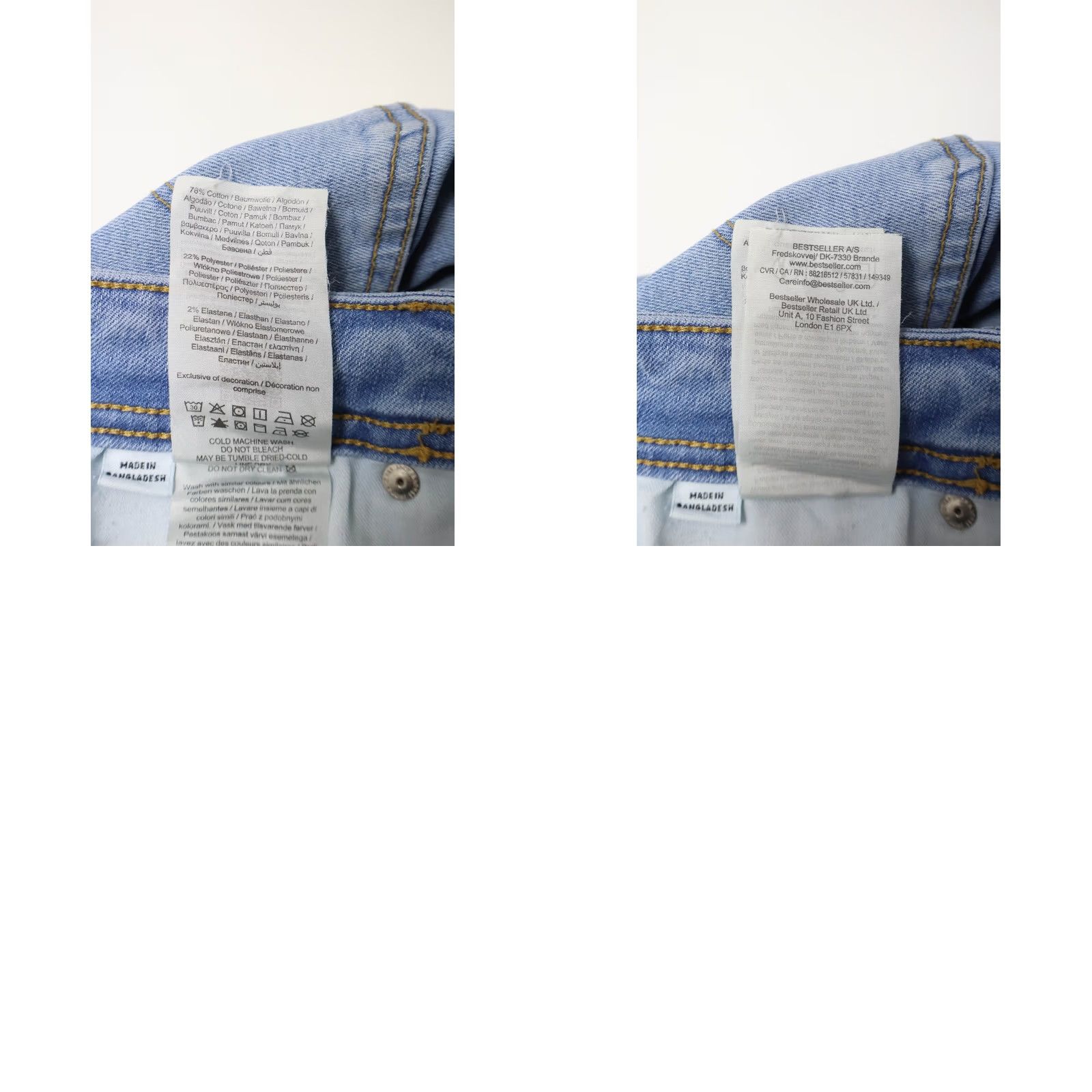Jack & Jones JACK & JONES Slim/Glenn Jeans Men's W33/L30 Light Blue Whiskers Button Fly Jeans Size US 33 - 8 Thumbnail
