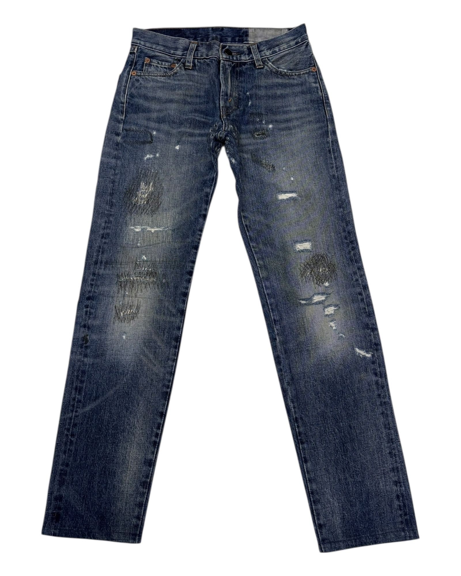 Levi's VINTAGE LEVIS 505 BIG E SELVEDGE DISTRESSED DENIM JEAN Size 27" / US 4 / IT 40 - 10 Thumbnail