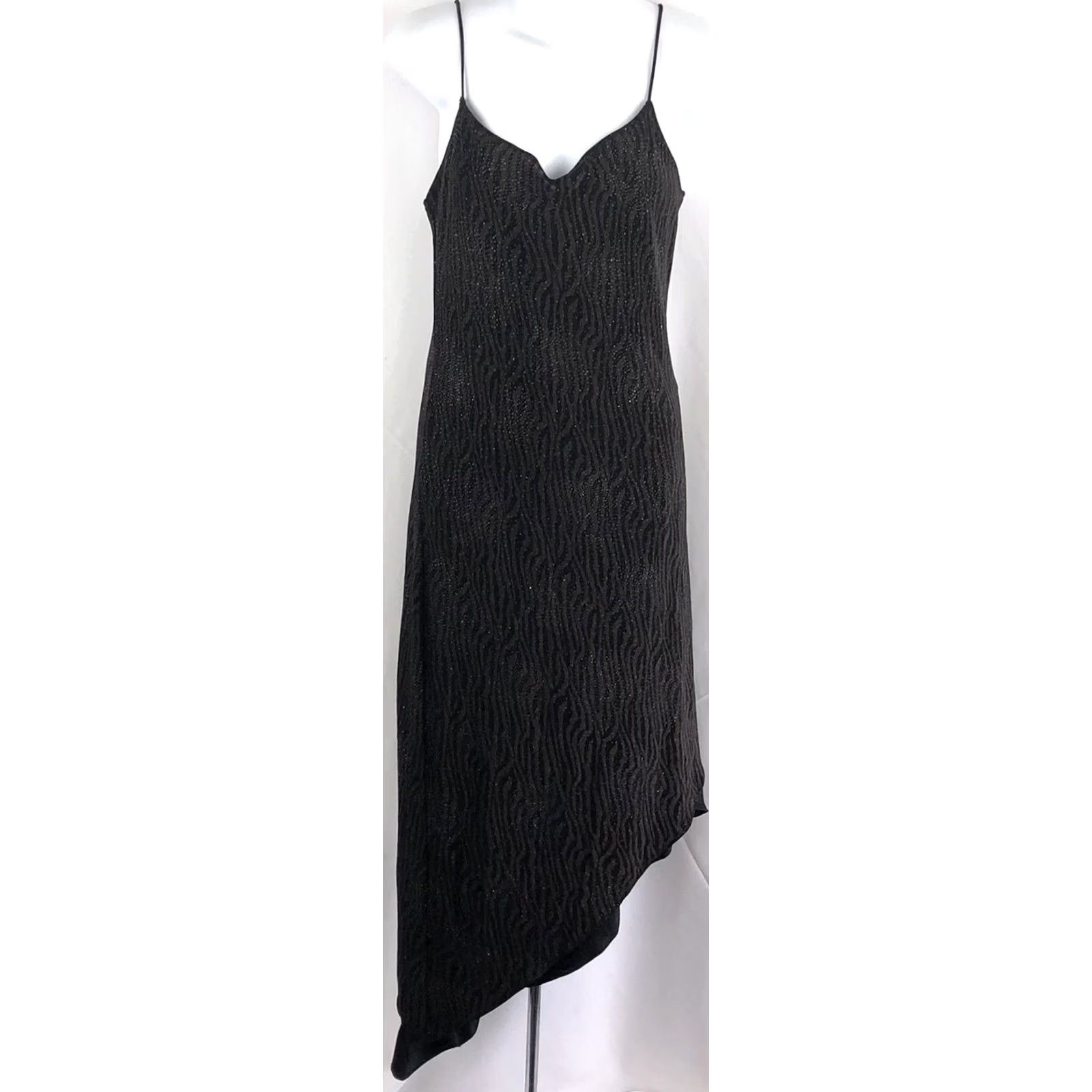 Vintage VINTAGE Positive Attitude Slip Dress Gown Dress Black Zebra Midi 8 Y2K Hi Lo Layered Cocktail 90s Womens Size M / US 6-8 / IT 42-44 - 7 Thumbnail