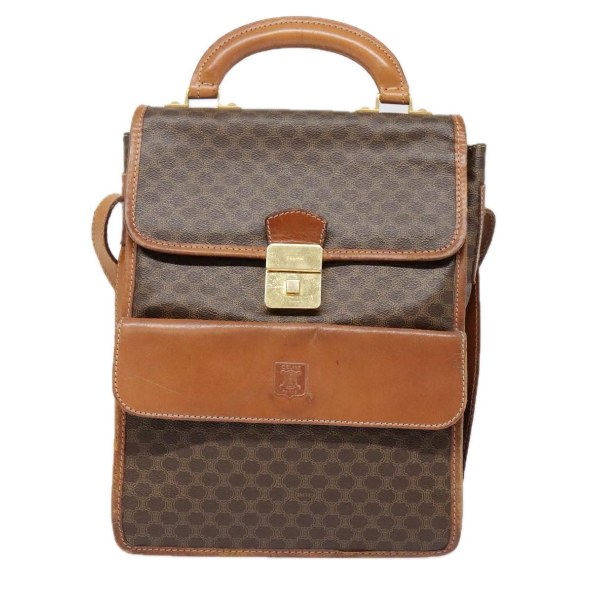 Celine CELINE Macadam Canvas Shoulder Bag Pvc Leather Brown Gold Size ONE SIZE - 1 Thumbnail